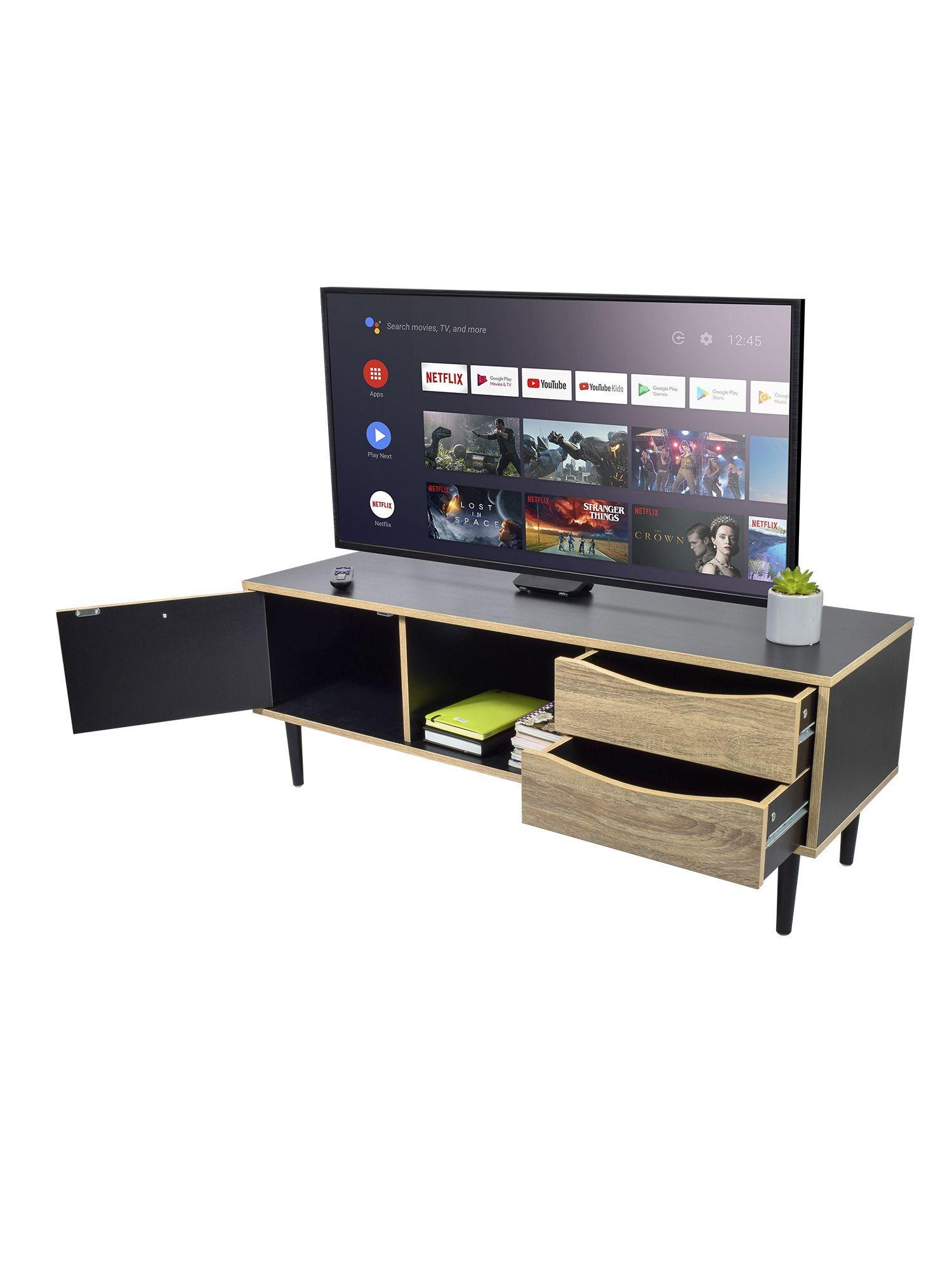 Rack de Tv Negro Top Living Venice con Puerta y Cajones-5