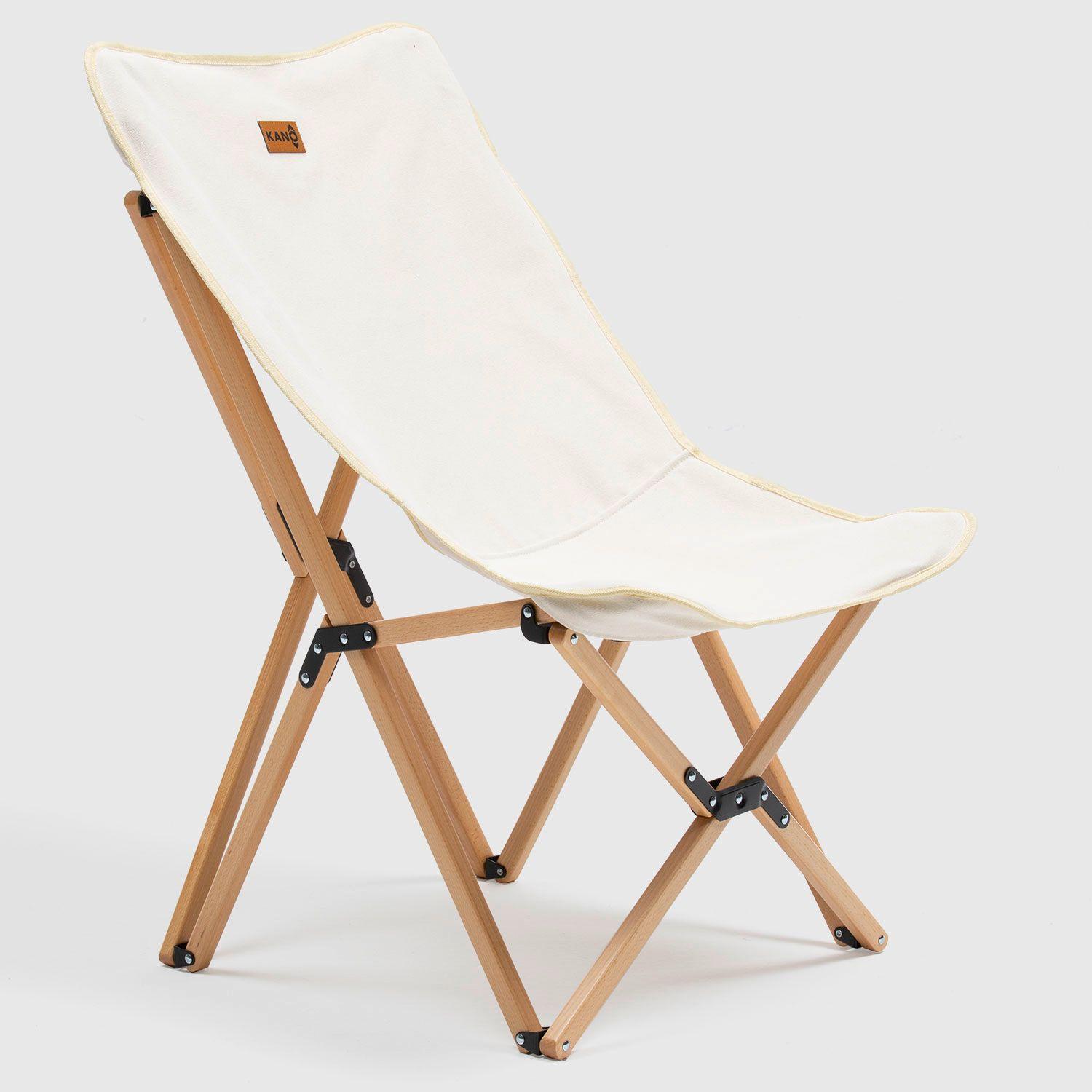 Silla Plegable Para Camping Natural de Madera Beige Kano-1