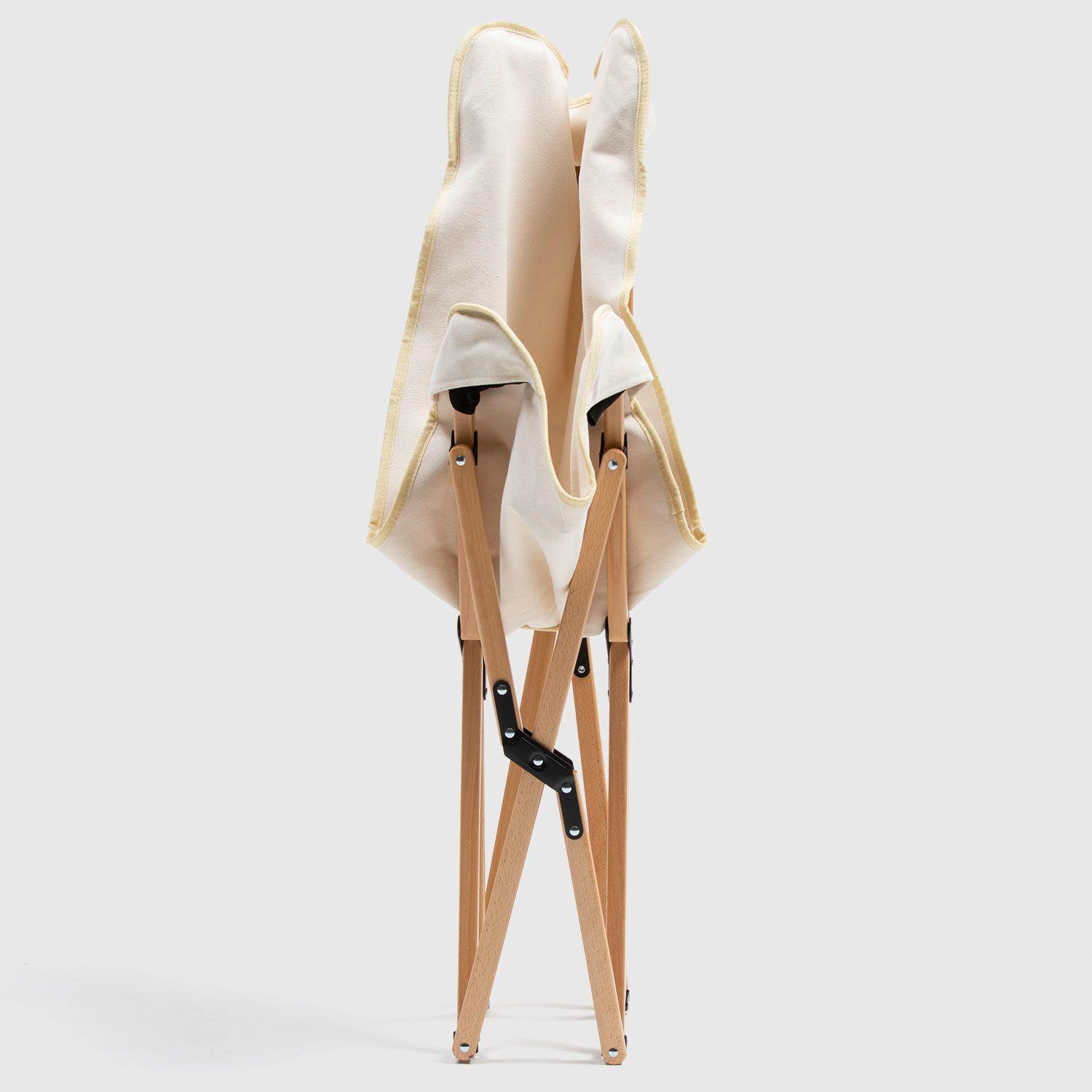 Silla Plegable Para Camping Natural de Madera Beige Kano-2