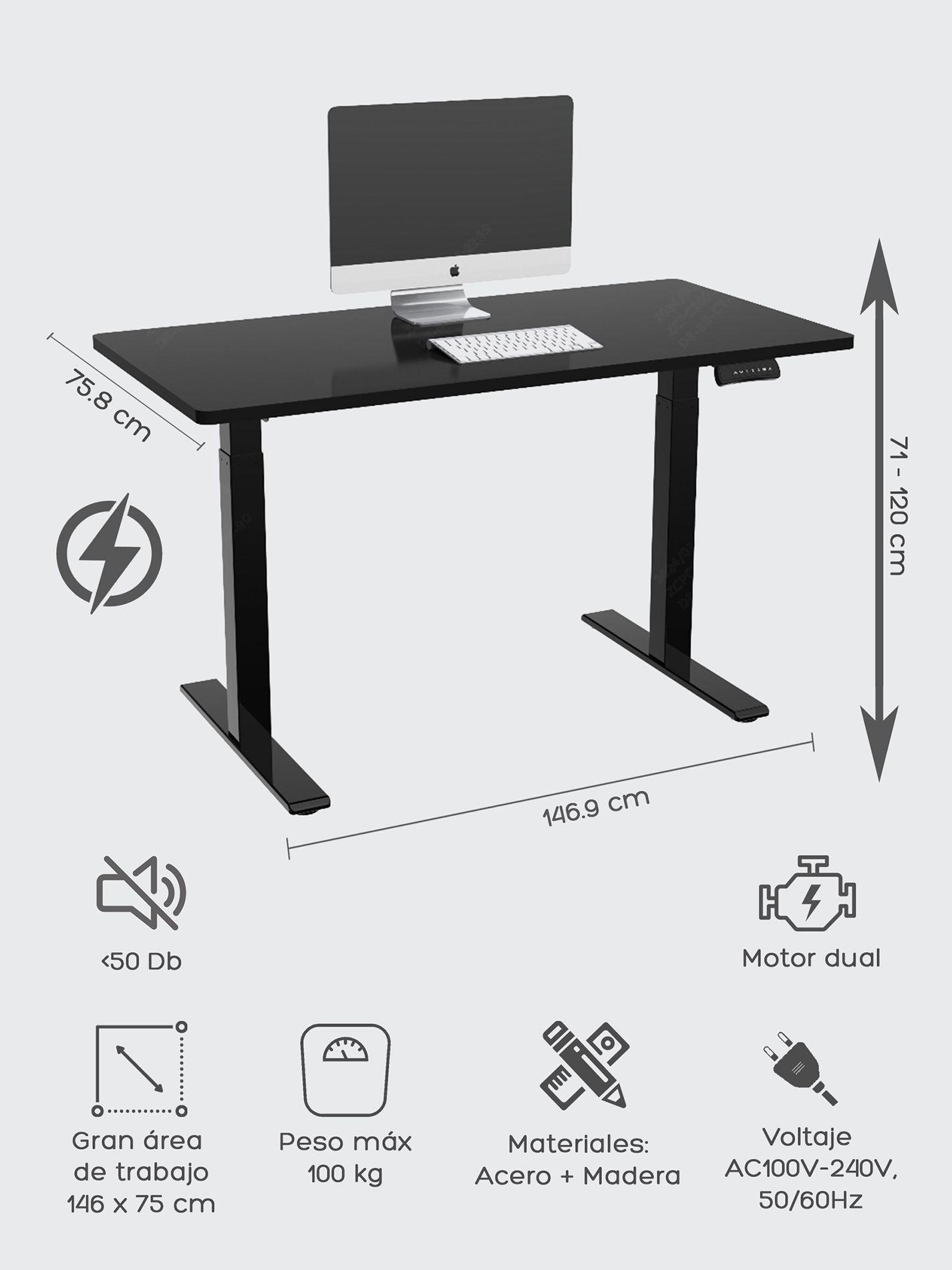 Escritorio Eléctrico Top Living Black Pro+ Standing Desk-2