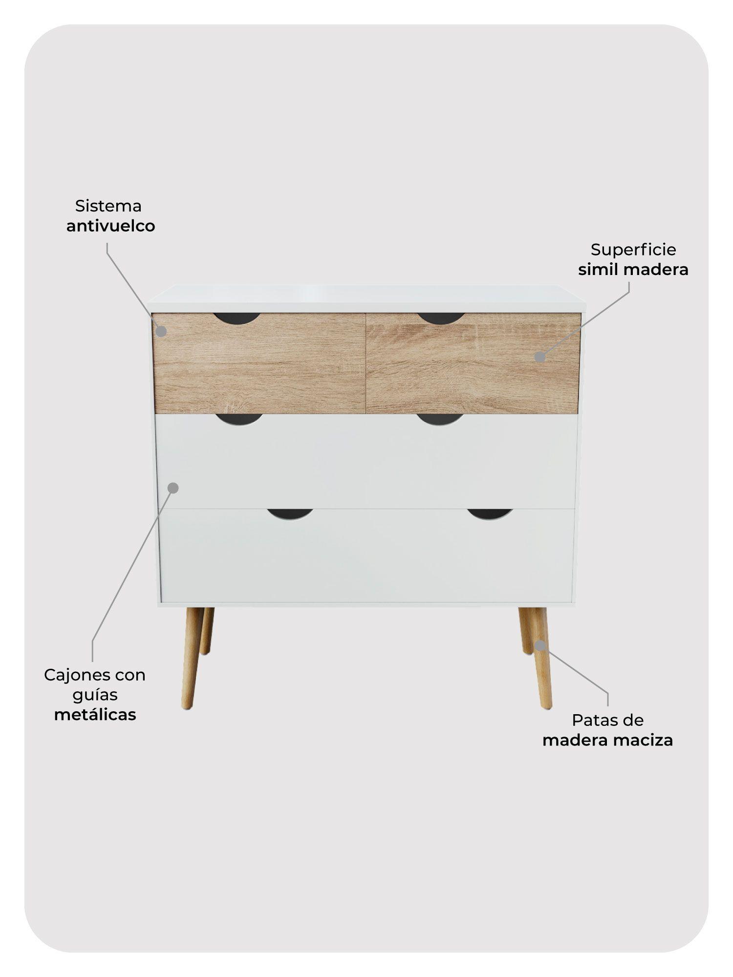 Cómoda Velador Top Living Aloe Cajonera Nórdica-2