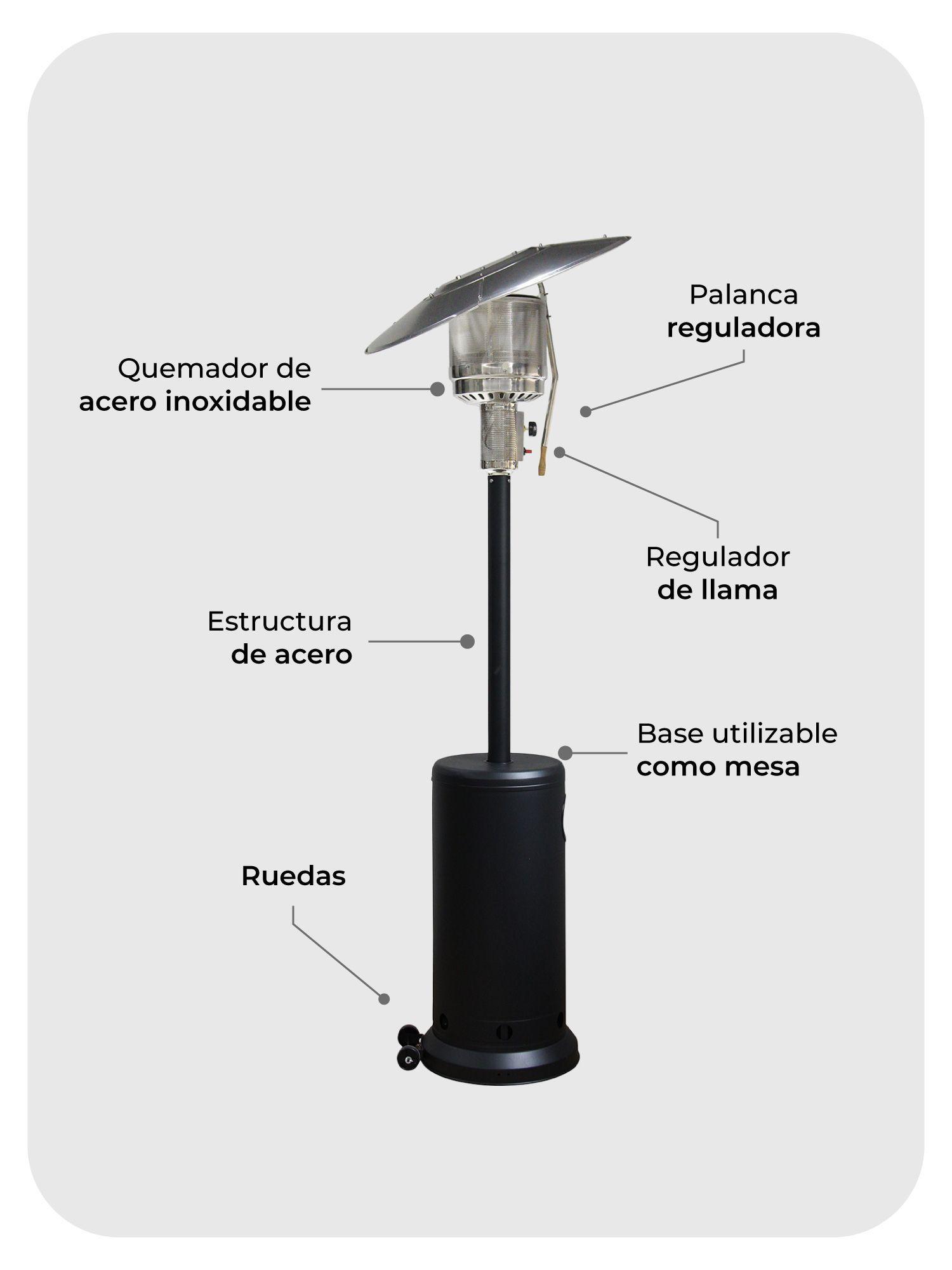 Estufa Calefactor Exterior Silver Flex Para Patio Terraza Relan-6