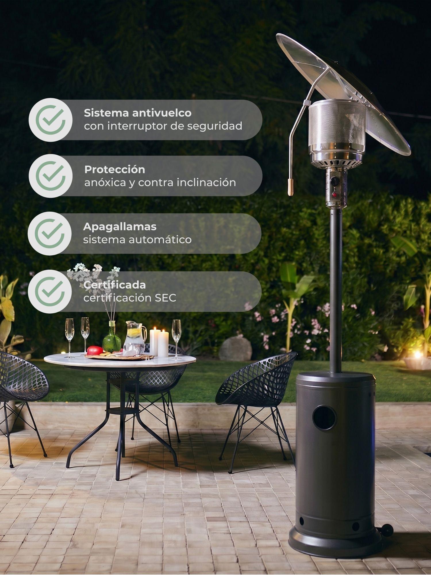 Estufa Calefactor Exterior Silver Flex Para Patio Terraza Relan-3