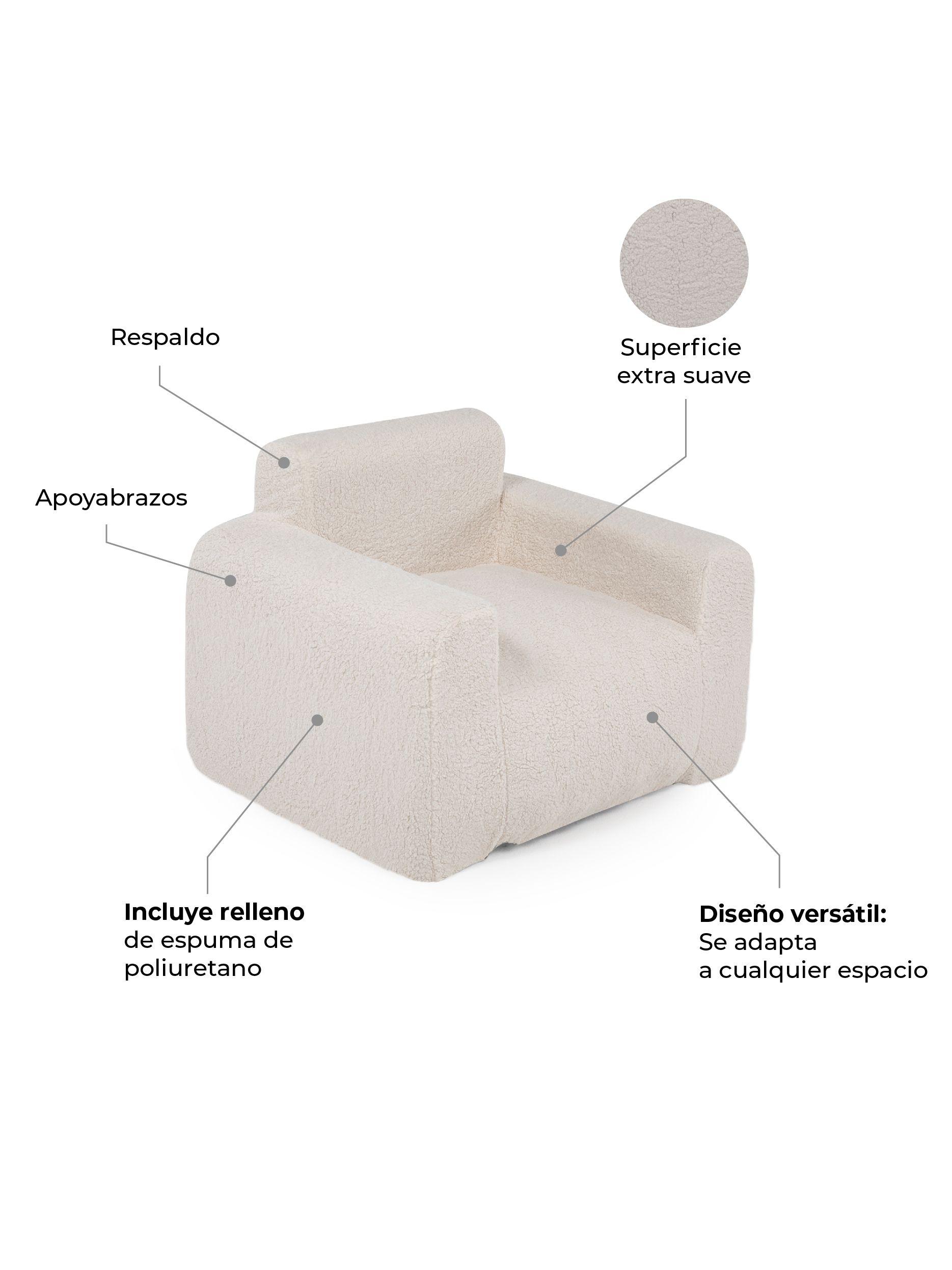 Sillón Pouf / Puff Relan Kubo con Apoyabrazos con Relleno-3