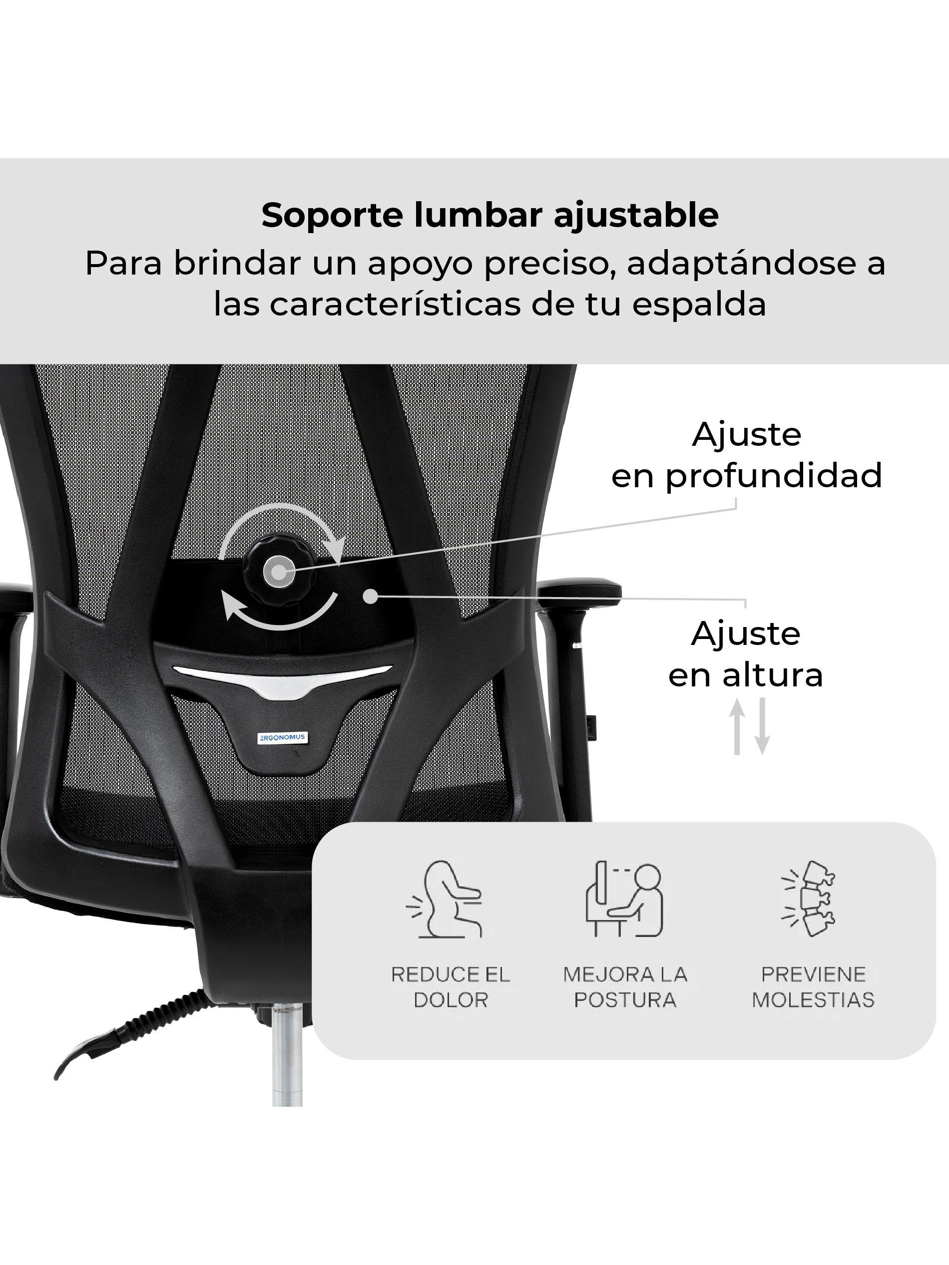 Silla de Escritorio Ergonomus Nairobi con Base Cromada-4