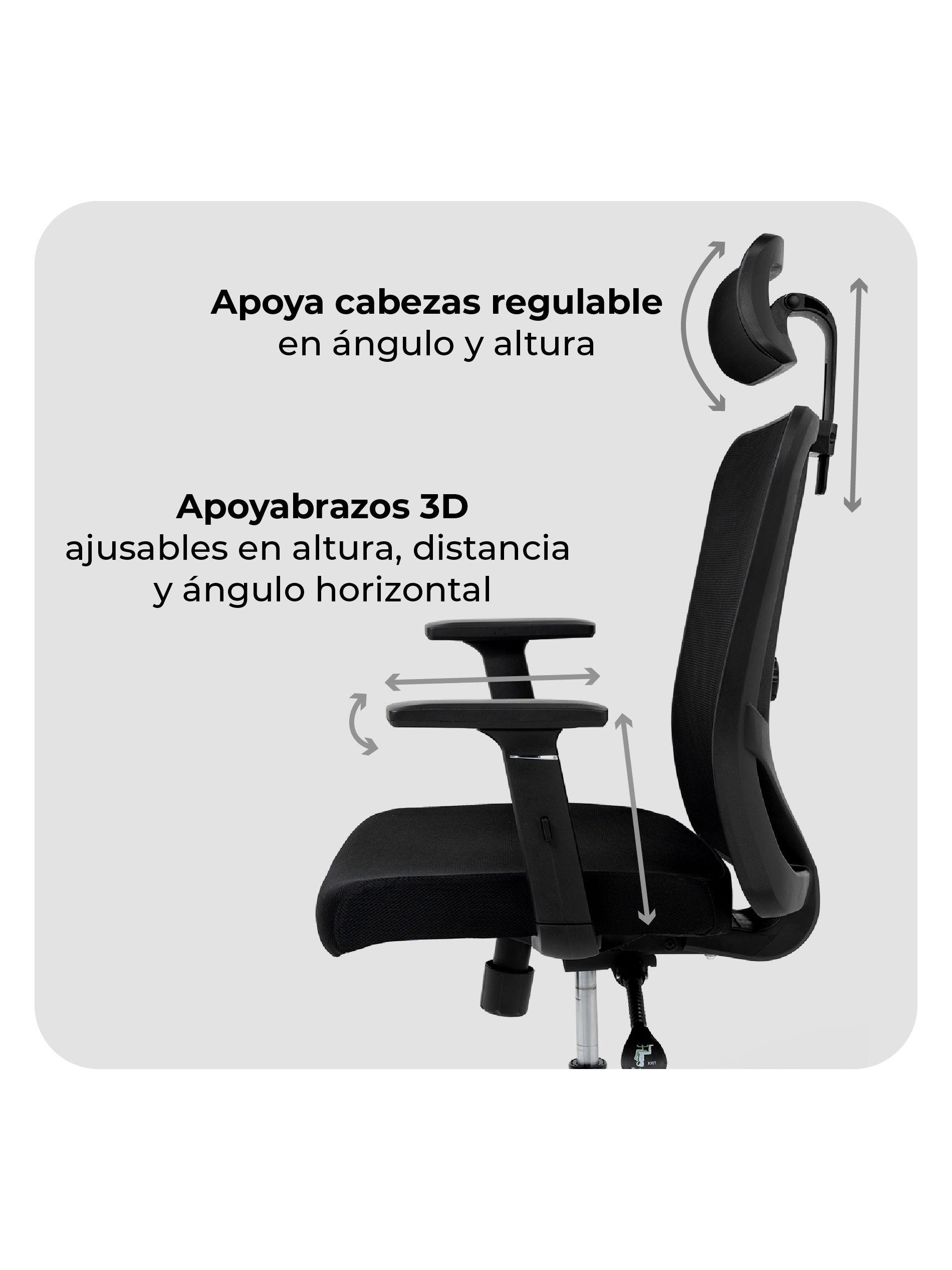 Silla de Escritorio Ergonomus Nairobi con Base Cromada-5
