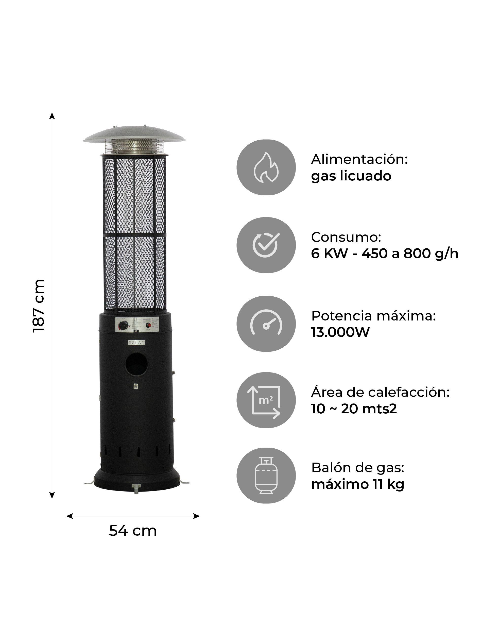 Estufa Calefactor a Gas Para Exterior Relan Graphite-3