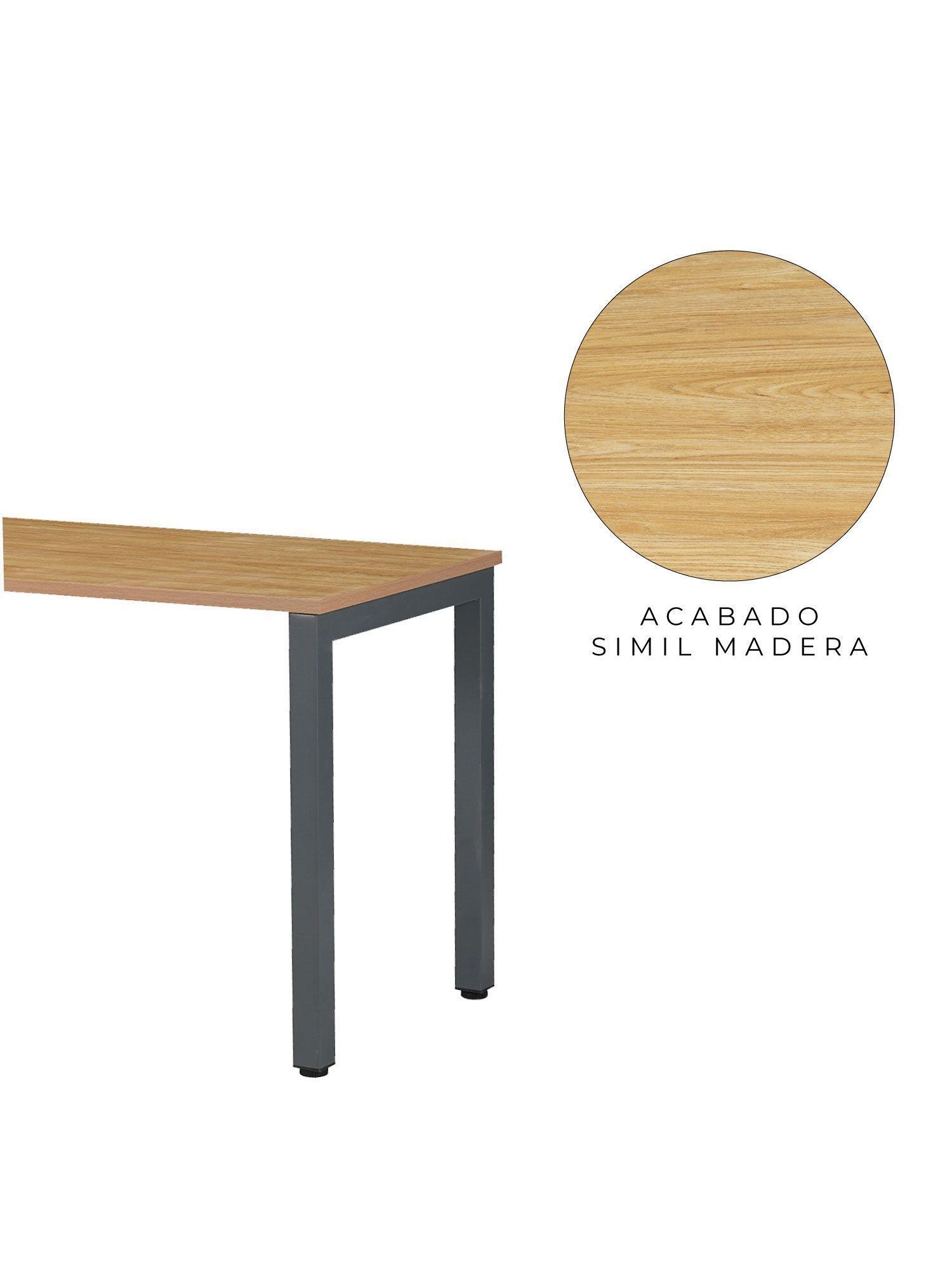 Escritorio Ergo-016 Relan con Cajón y Puerta 140 cm largo Color Café Claro y Gris-3