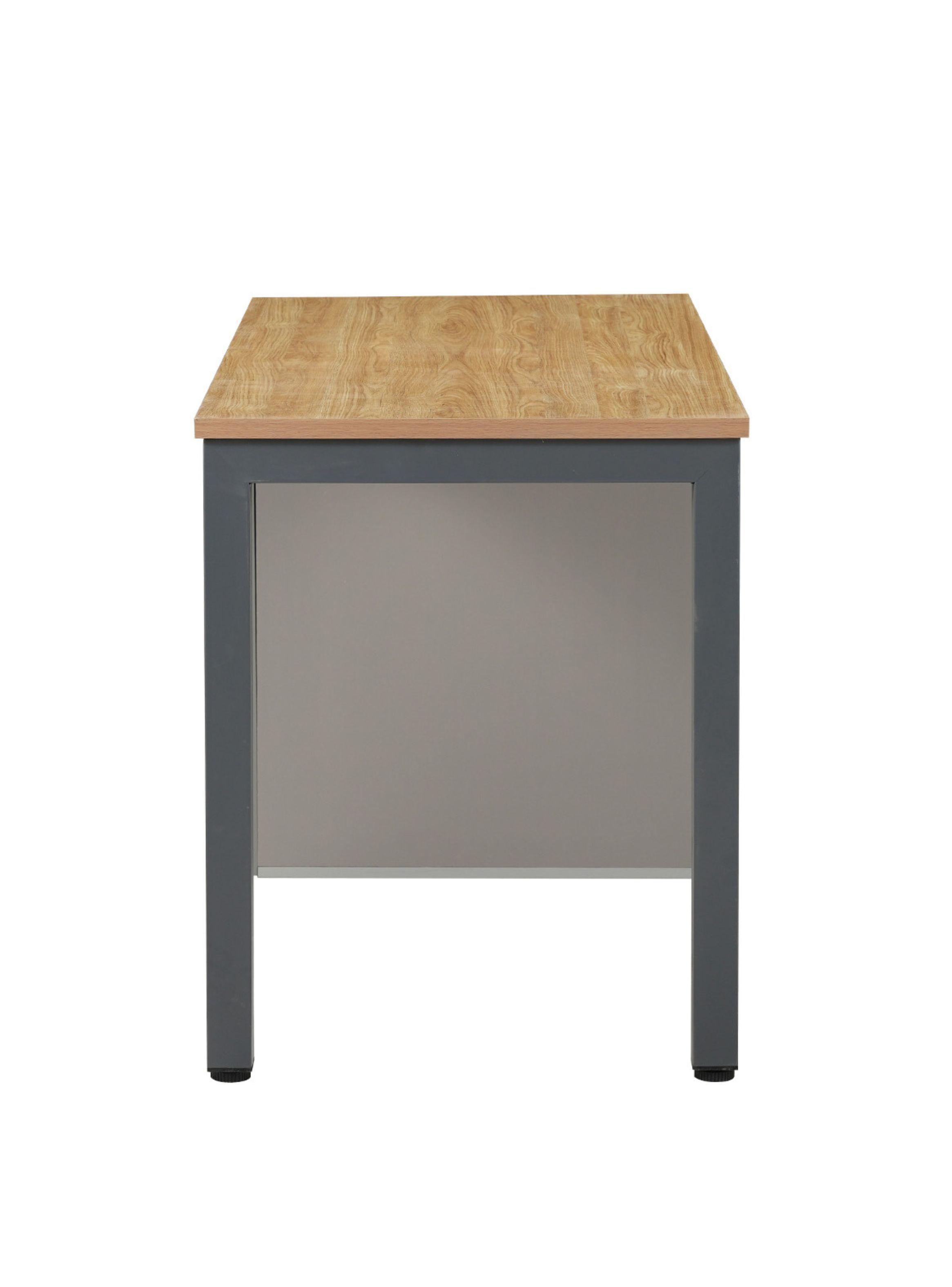 Escritorio Ergo-016 Relan con Cajón y Puerta 140 cm largo Color Café Claro y Gris-6