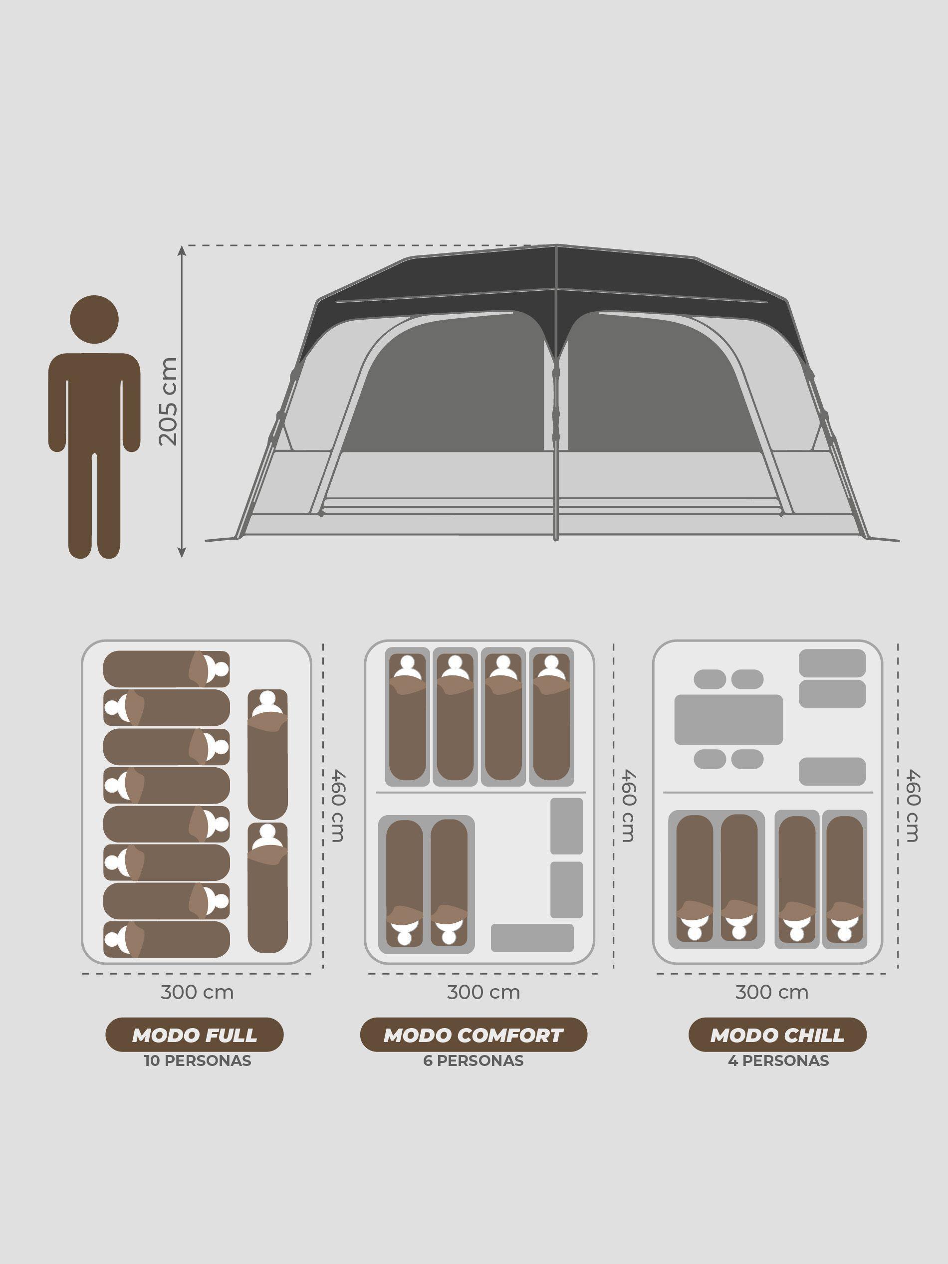 Carpa Baker Camping Automática Instant 10 personas Impermeable-3