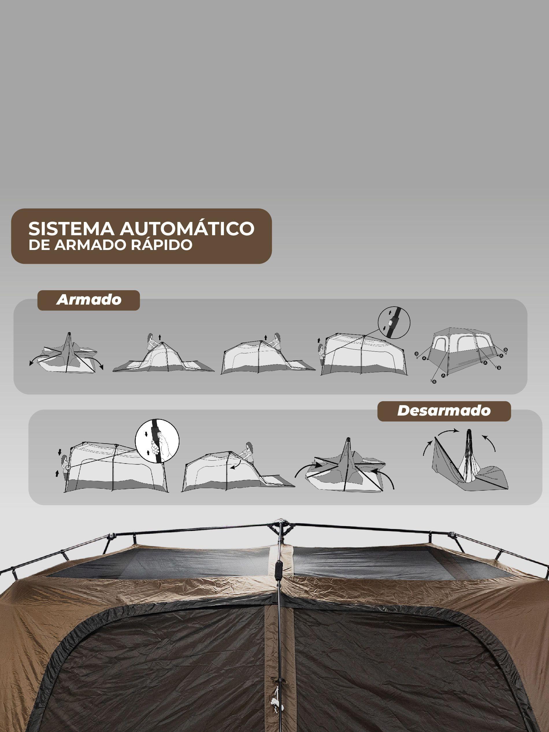 Carpa Baker Camping Automática Instant 10 personas Impermeable-4