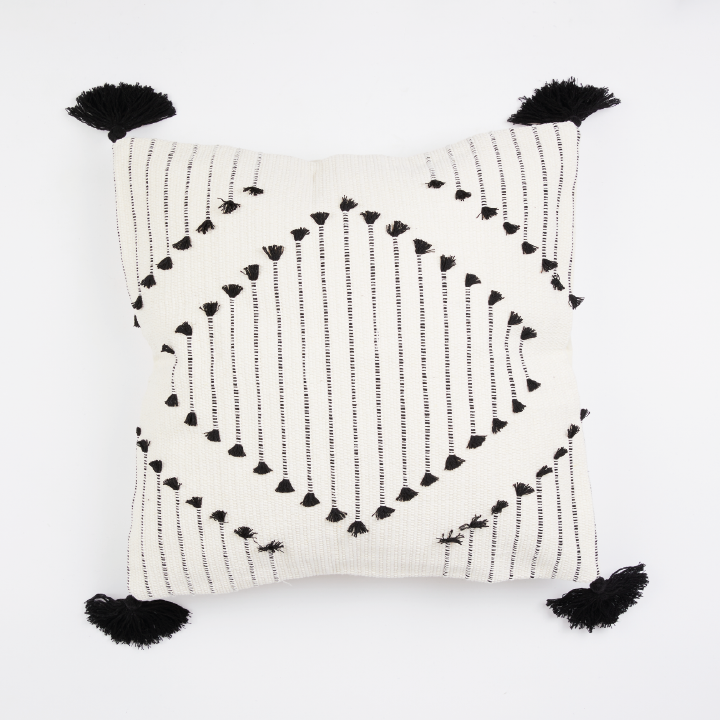Funda de Cojín Deco Negro 45 x 45 / Funda Cojin Relan-0