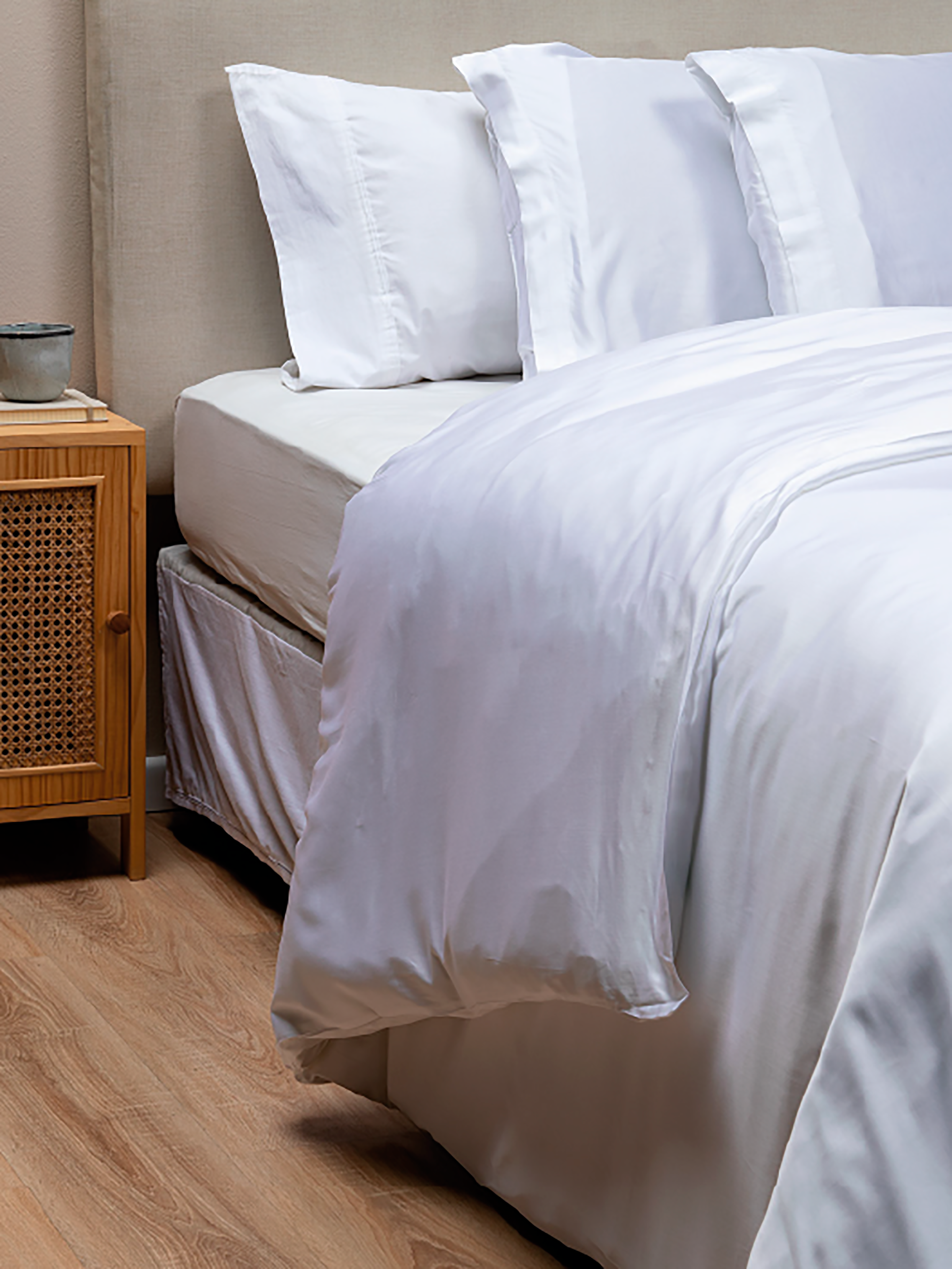 Cubre Plumón de Bambú Blanco Super King Relan-0