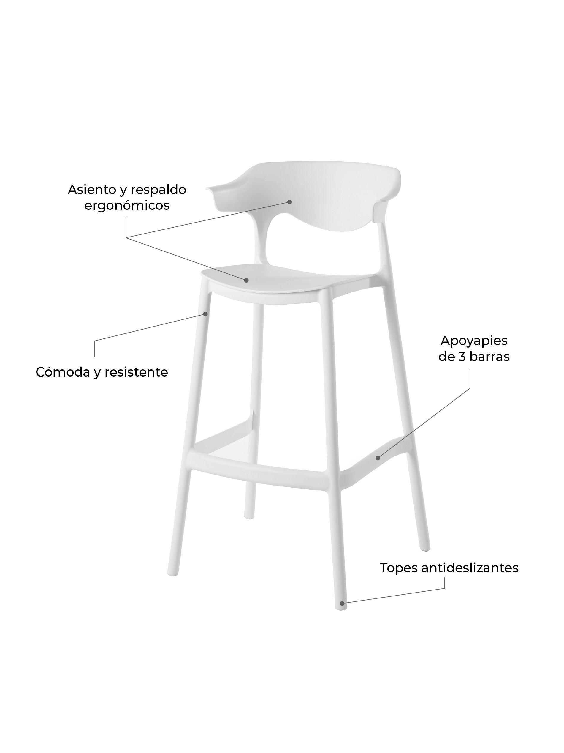 Piso Silla Alta de Bar Top Living Esparta Taburete Apilable-5