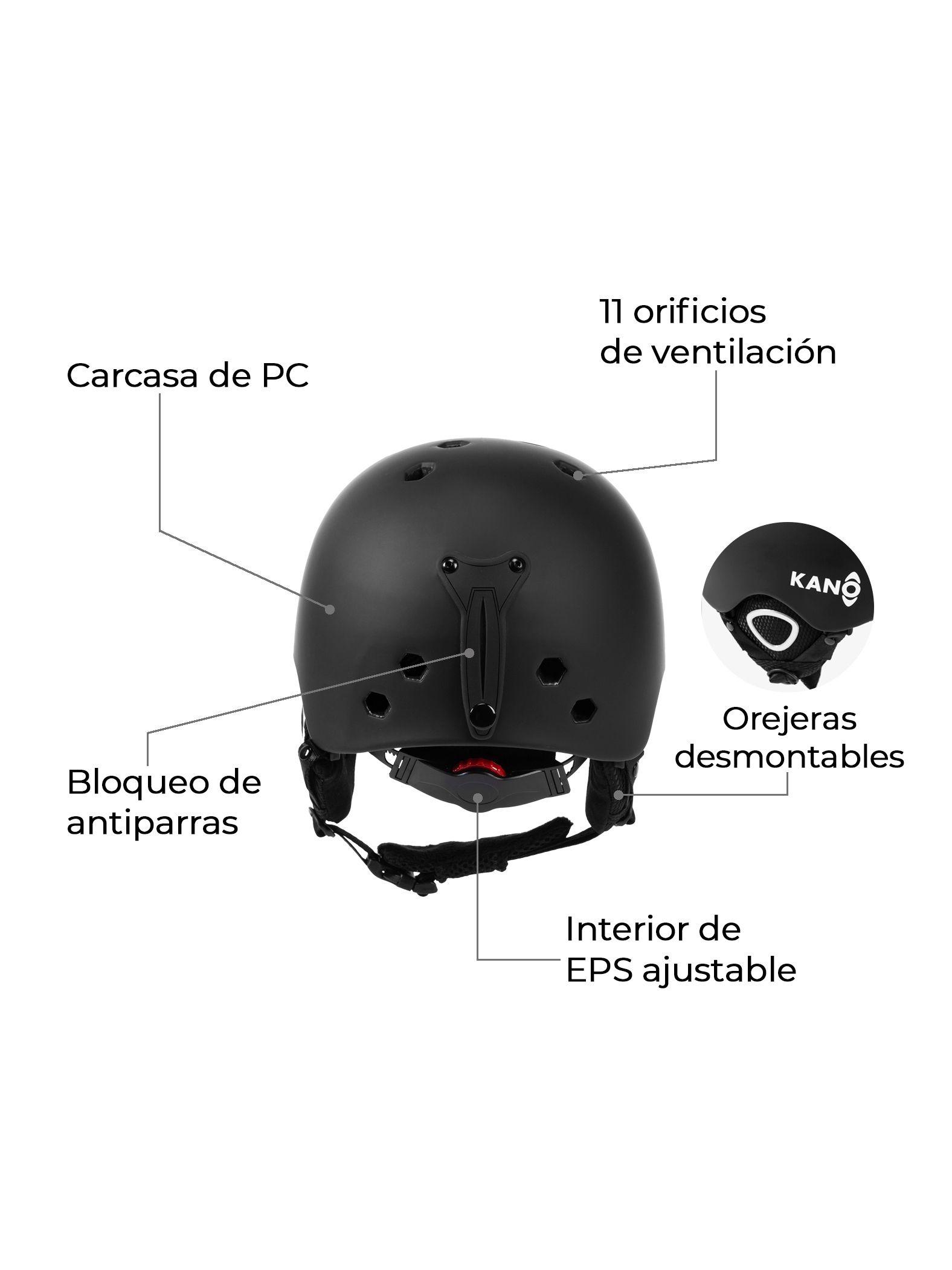 Casco De Ski Snowboard KS Kano Ajustable Negro-1