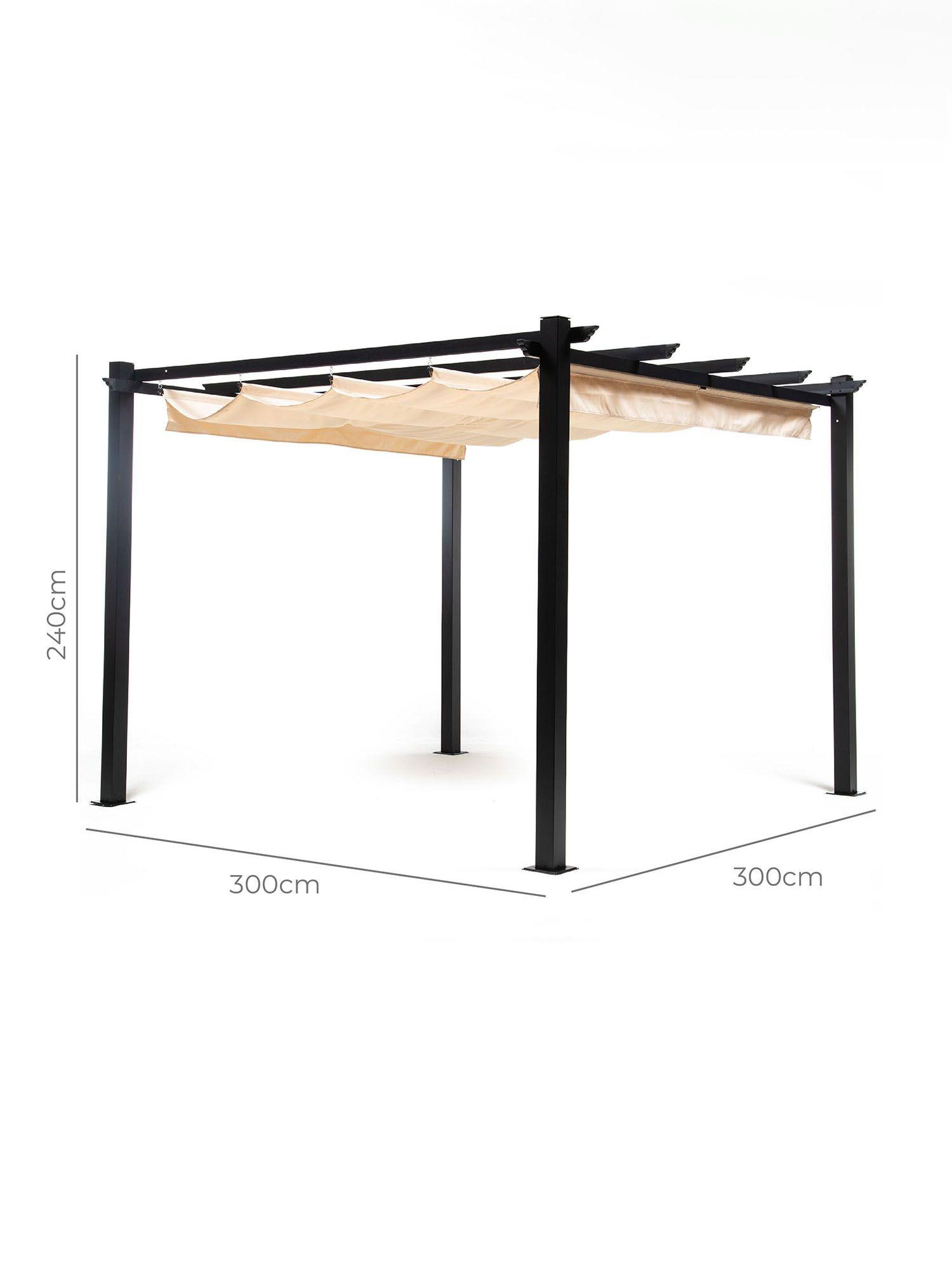 Pérgola Retráctil Relan Tipo Romana Gazebo Toldo 3x3 Mts-2