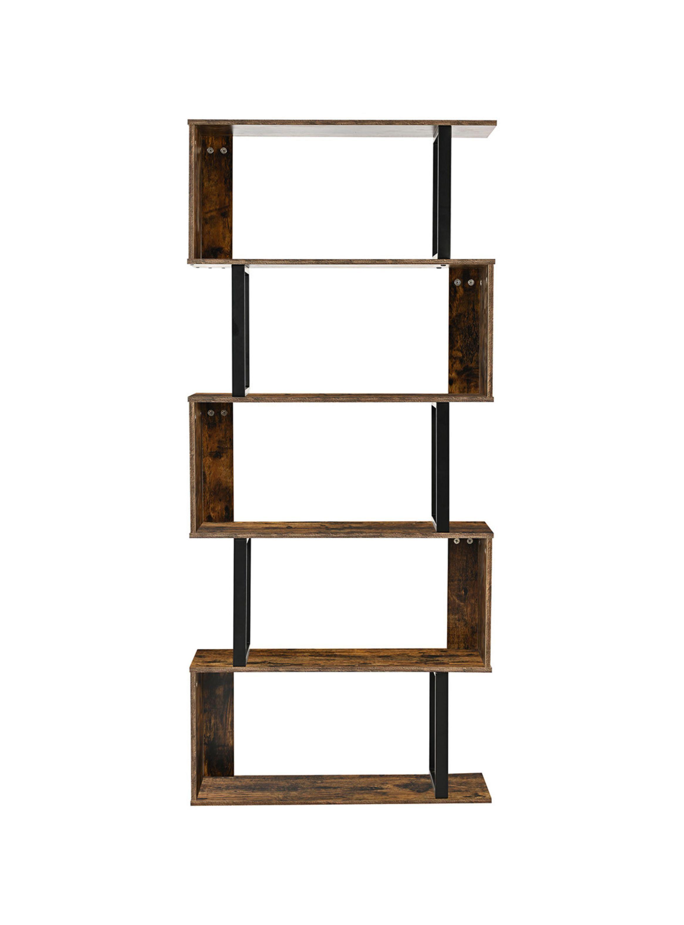 Librero Biblioteca Book 5 Relan Estilo Industrial Simil Madera -3