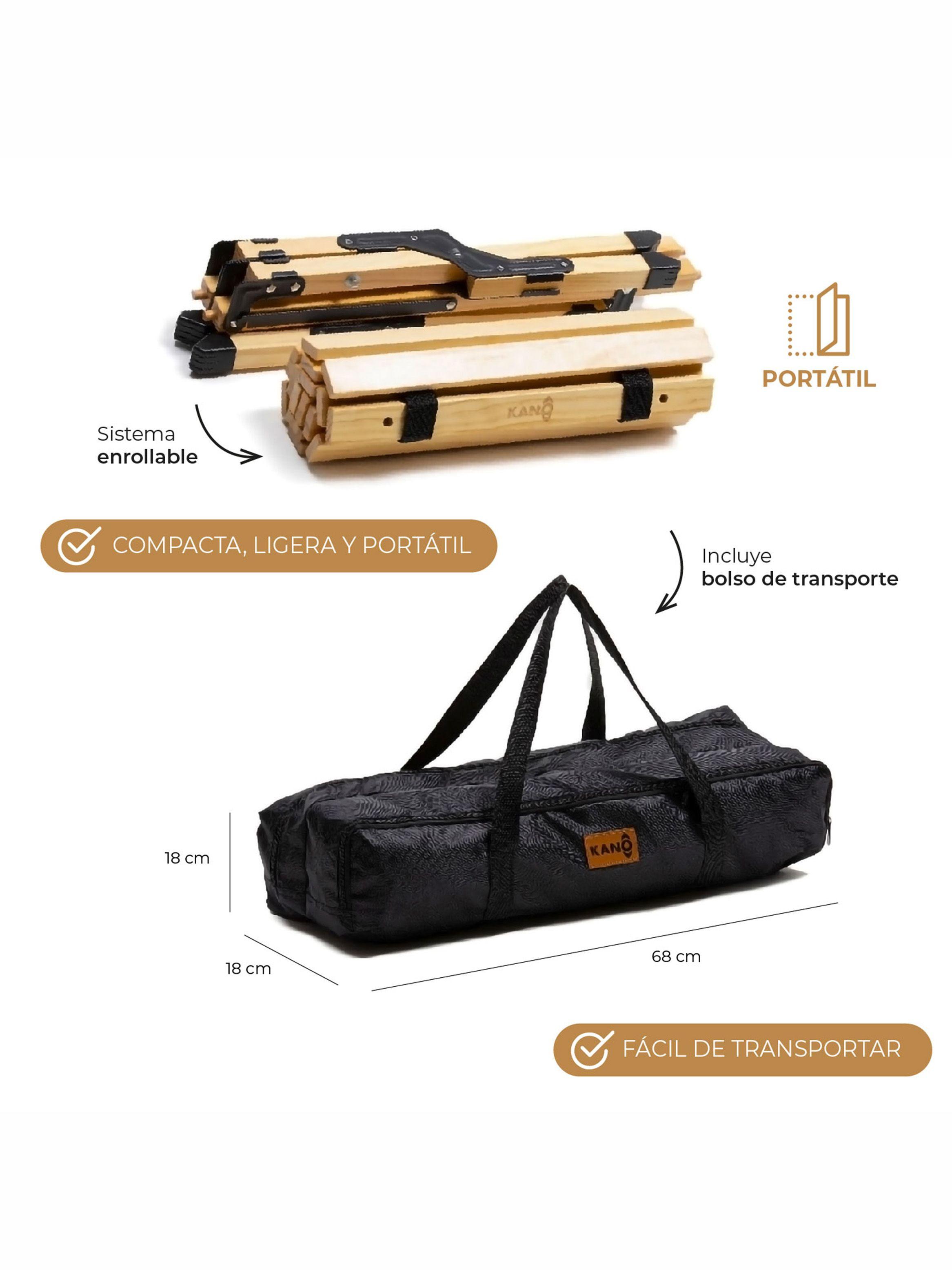 Mesa Plegable de Madera Clara Para Camping Natural Kano-4