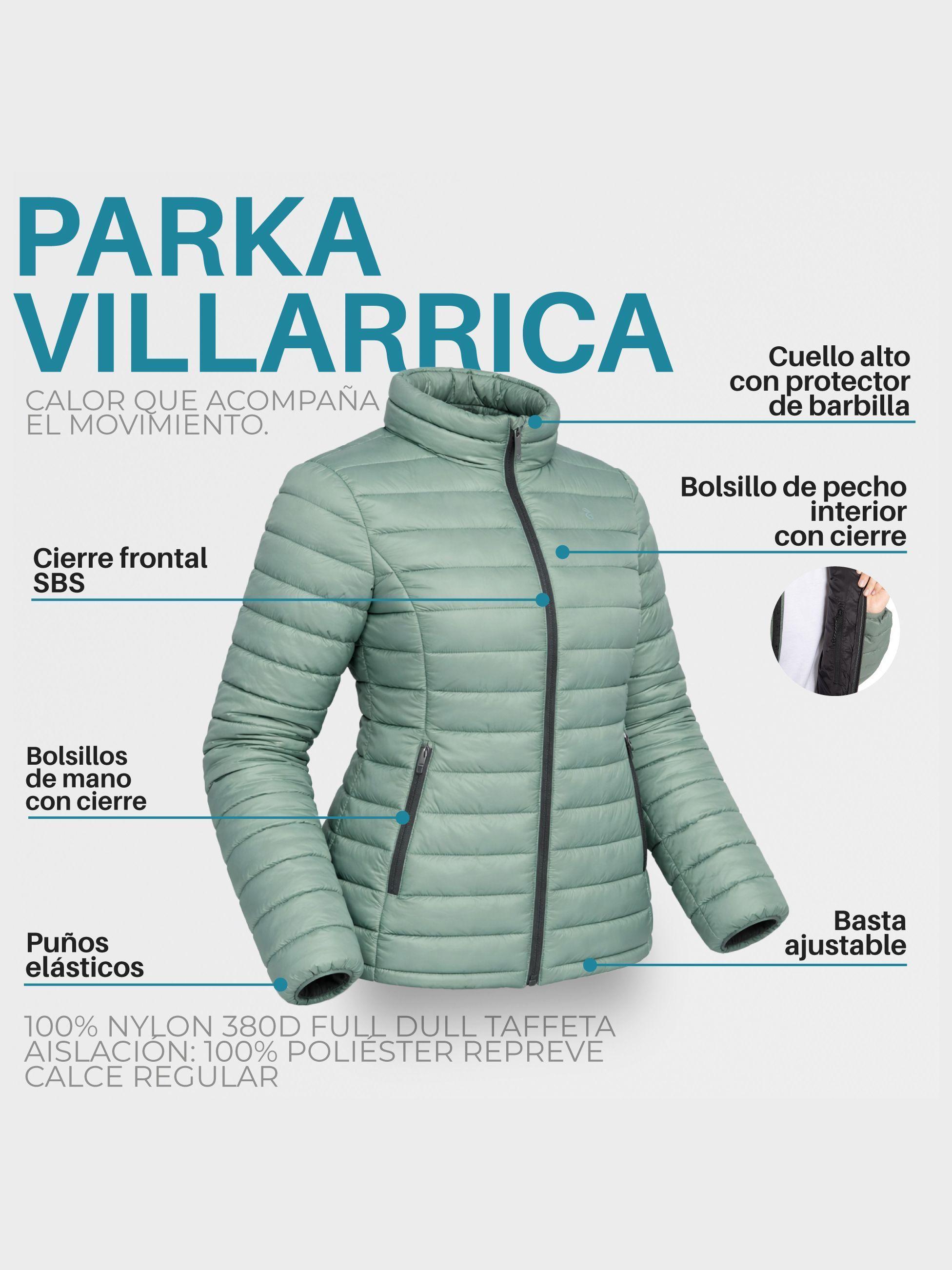 Parka Térmica Mujer Kano Villarrica Chaqueta Acolchada Verde-3