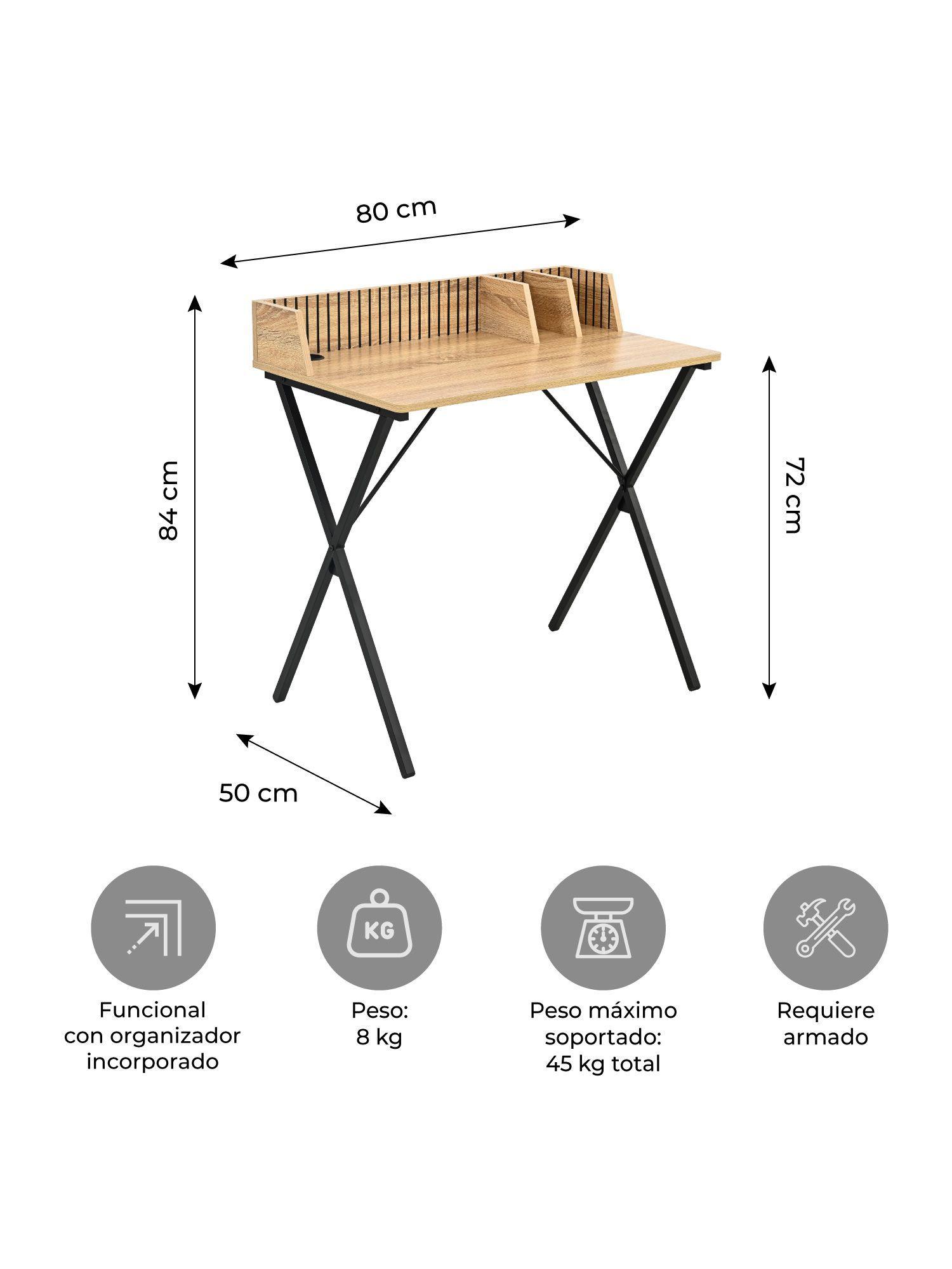 Escritorio Desk Var 2 Relan con Organizador Estilo Industrial-2