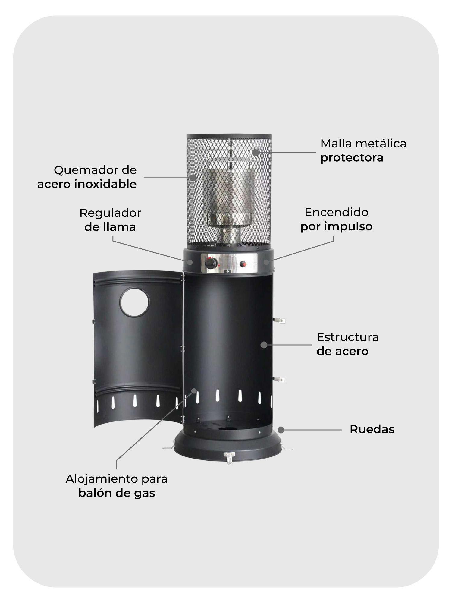 Estufa Calefactor Exterior Dark Para Patio Terraza Relan-3