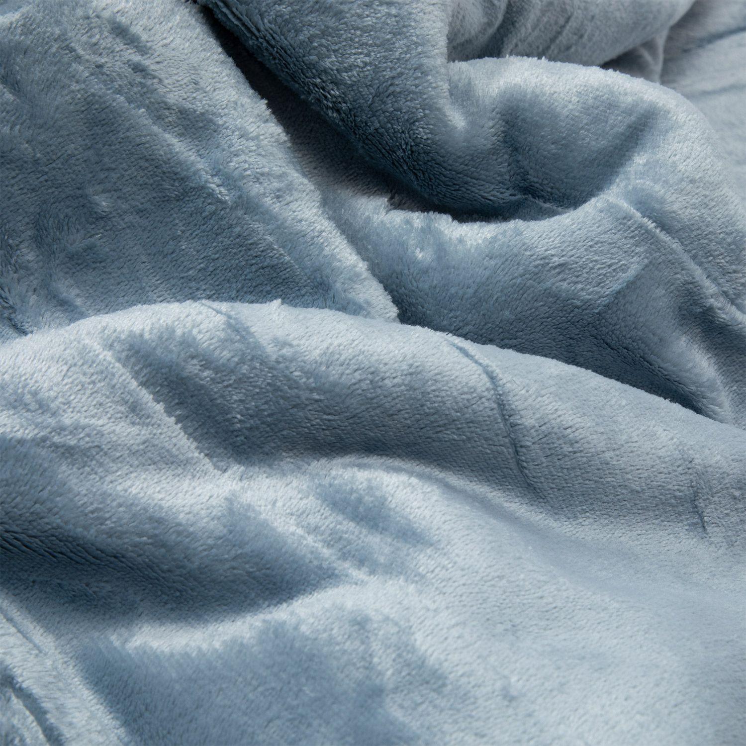 Manta Frazada Sherpa Polar Franela Azul 1,5 Plazas Relan-3