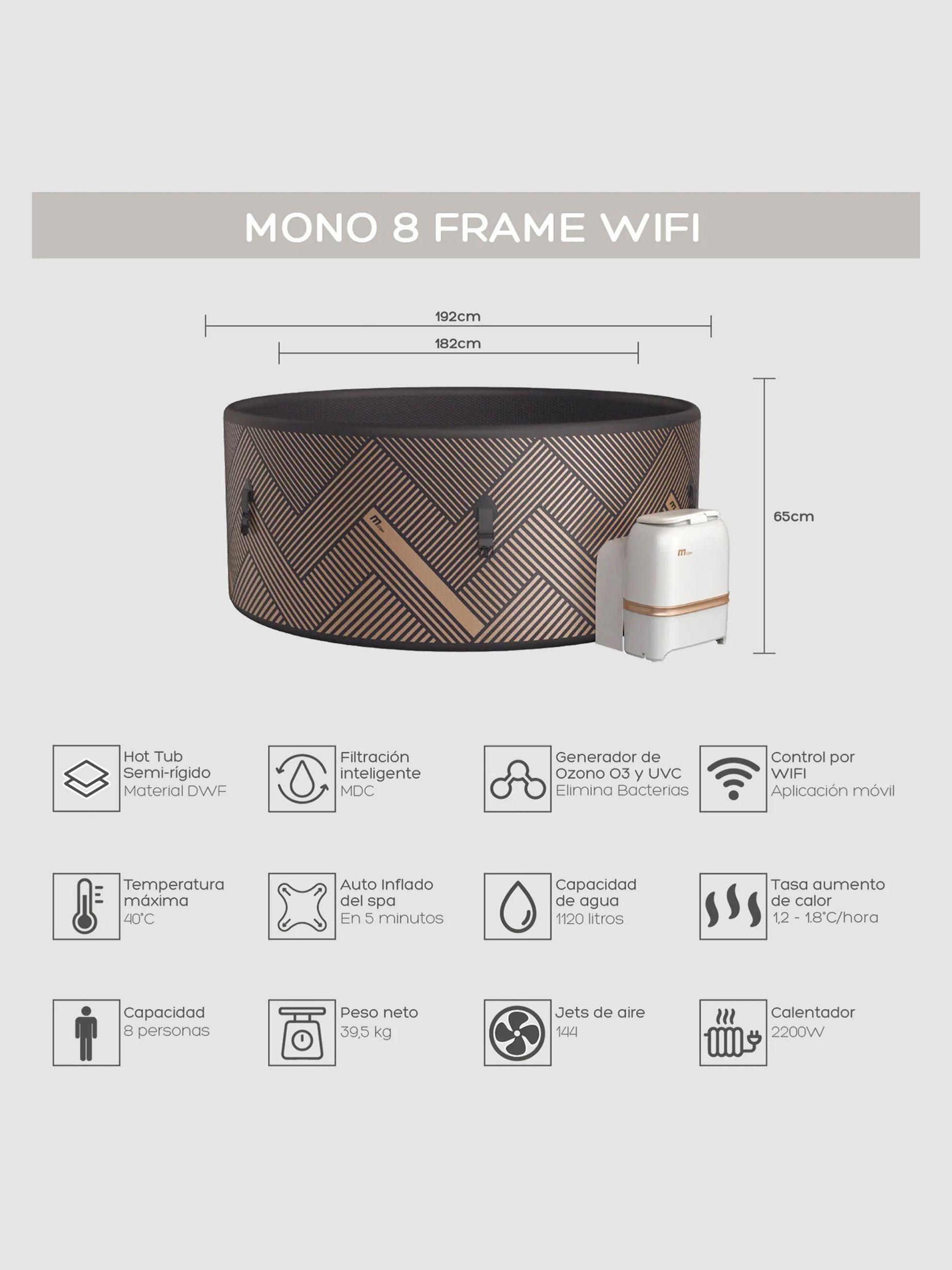 Hot Tub Inflable Mono Eco Frame Wifi Para 8 Personas MSpa-2