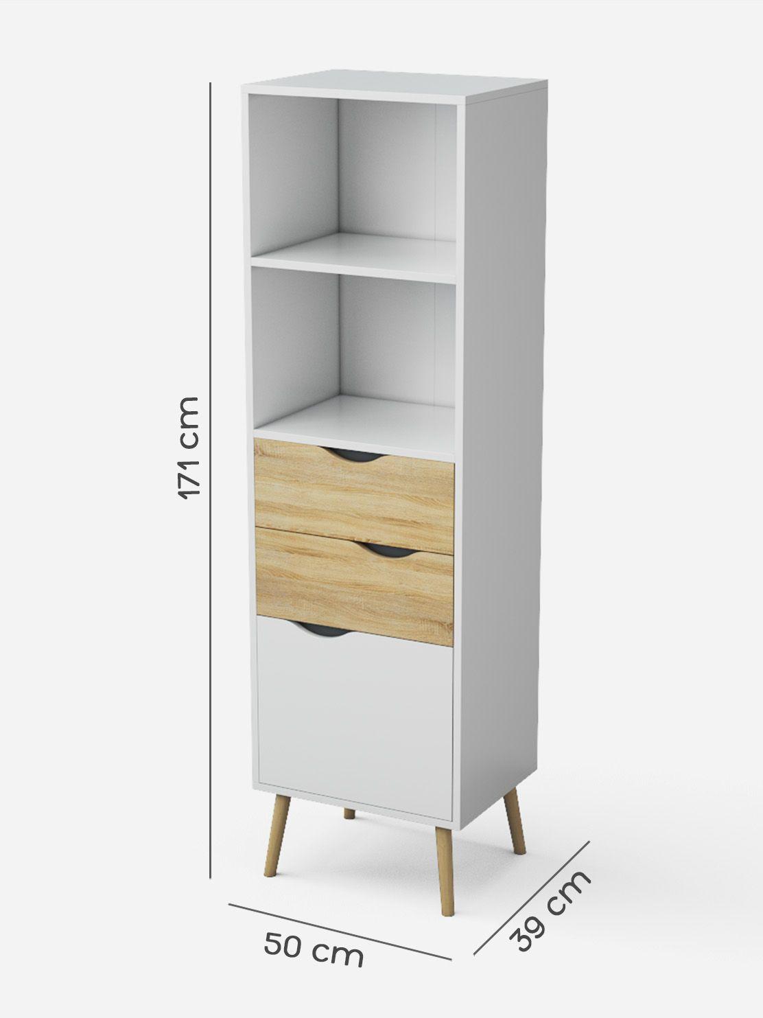 Estante Librero Top Living Gotemburgo Nórdico con Cajones-2