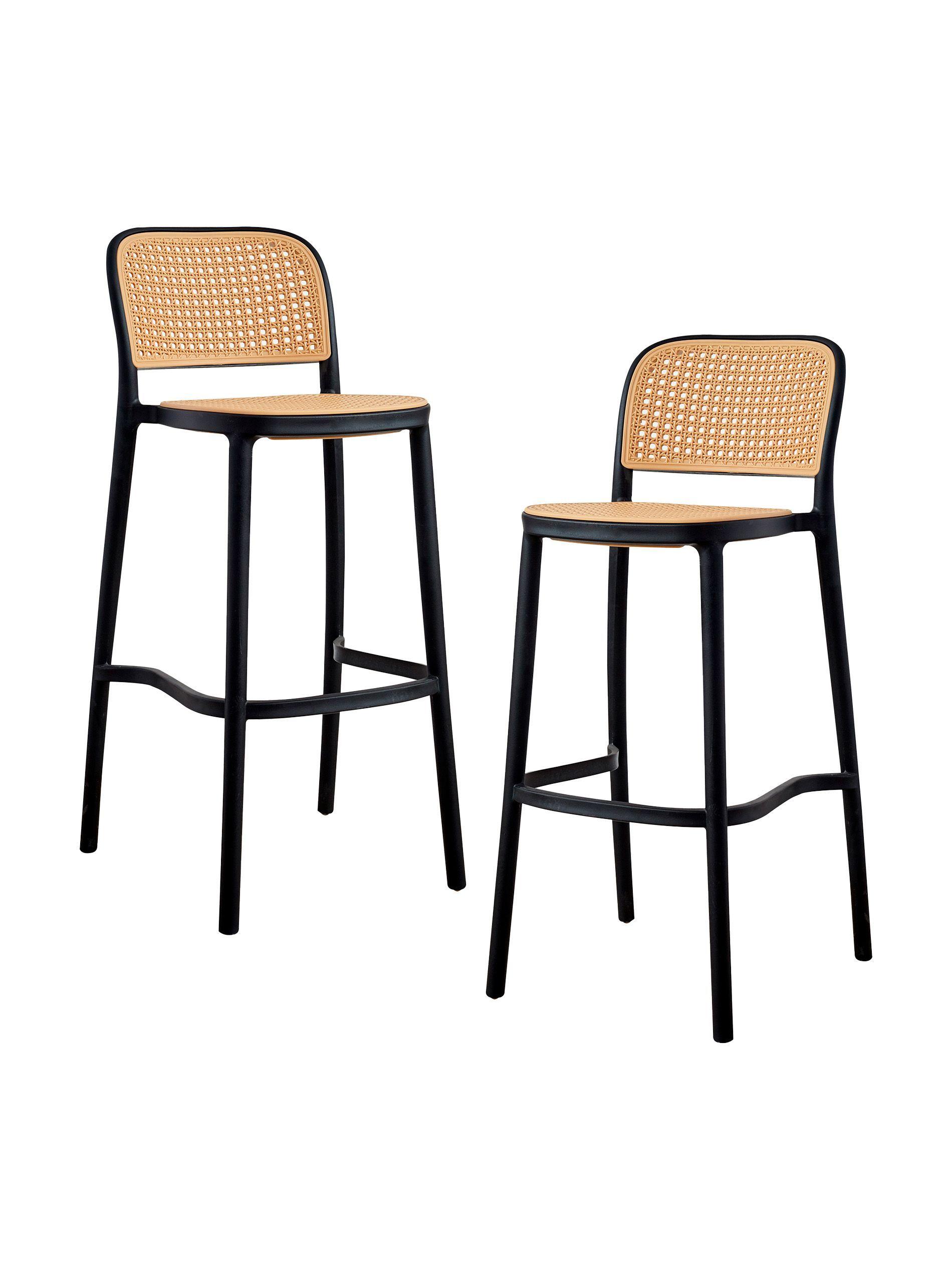 Pack x2 Silla Piso Bar Relan Batané Simil Esterilla Rattan-0