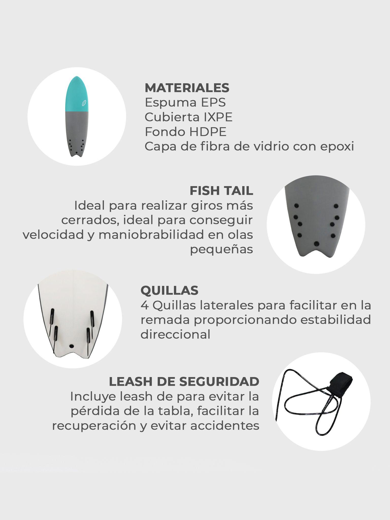 Tabla de Surf / Softboard 6,6 Pies / Tabla Kano-4