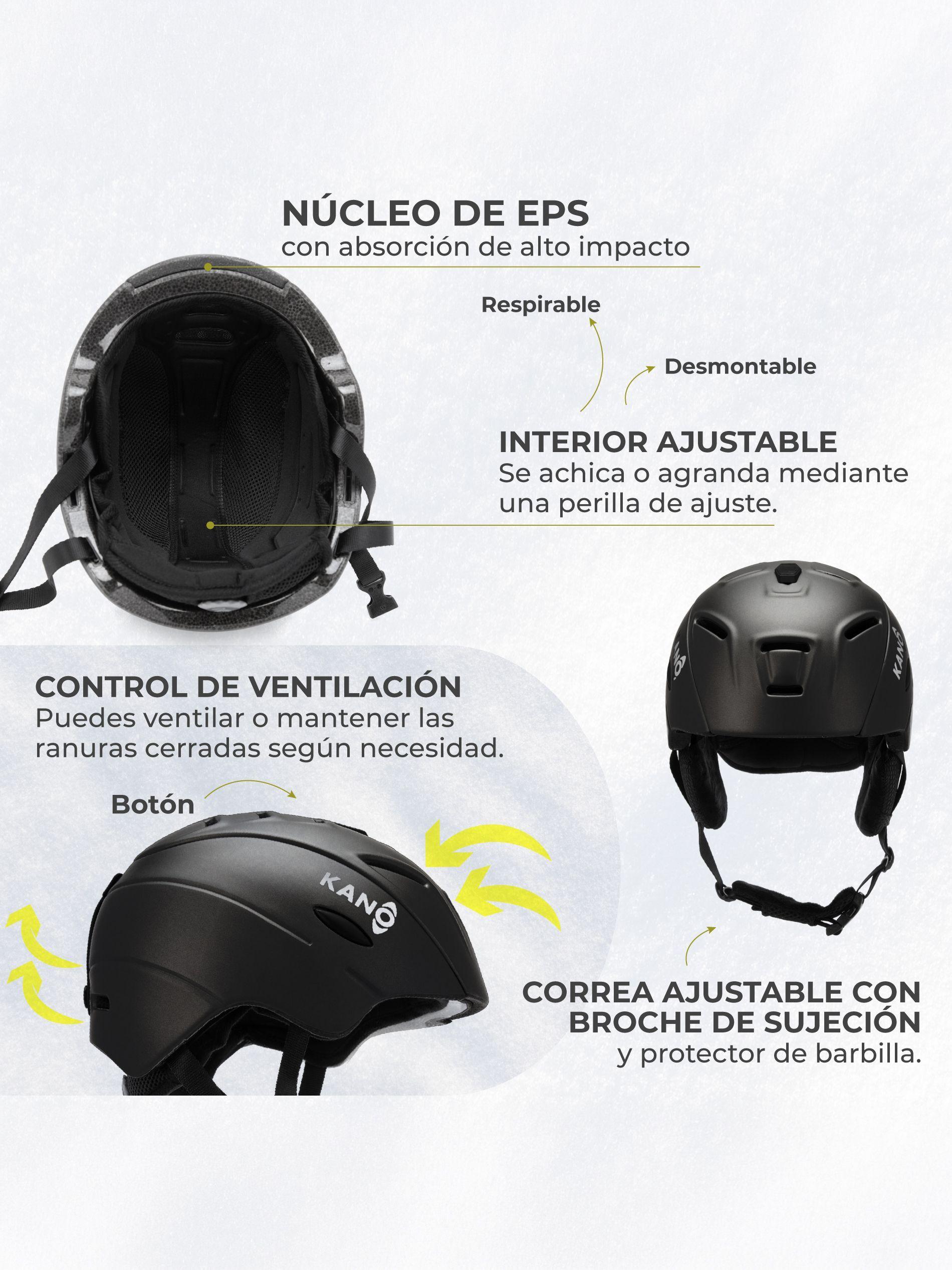 Casco Ski Snowboard de Nieve Kano VANGUARD Ajustable-4