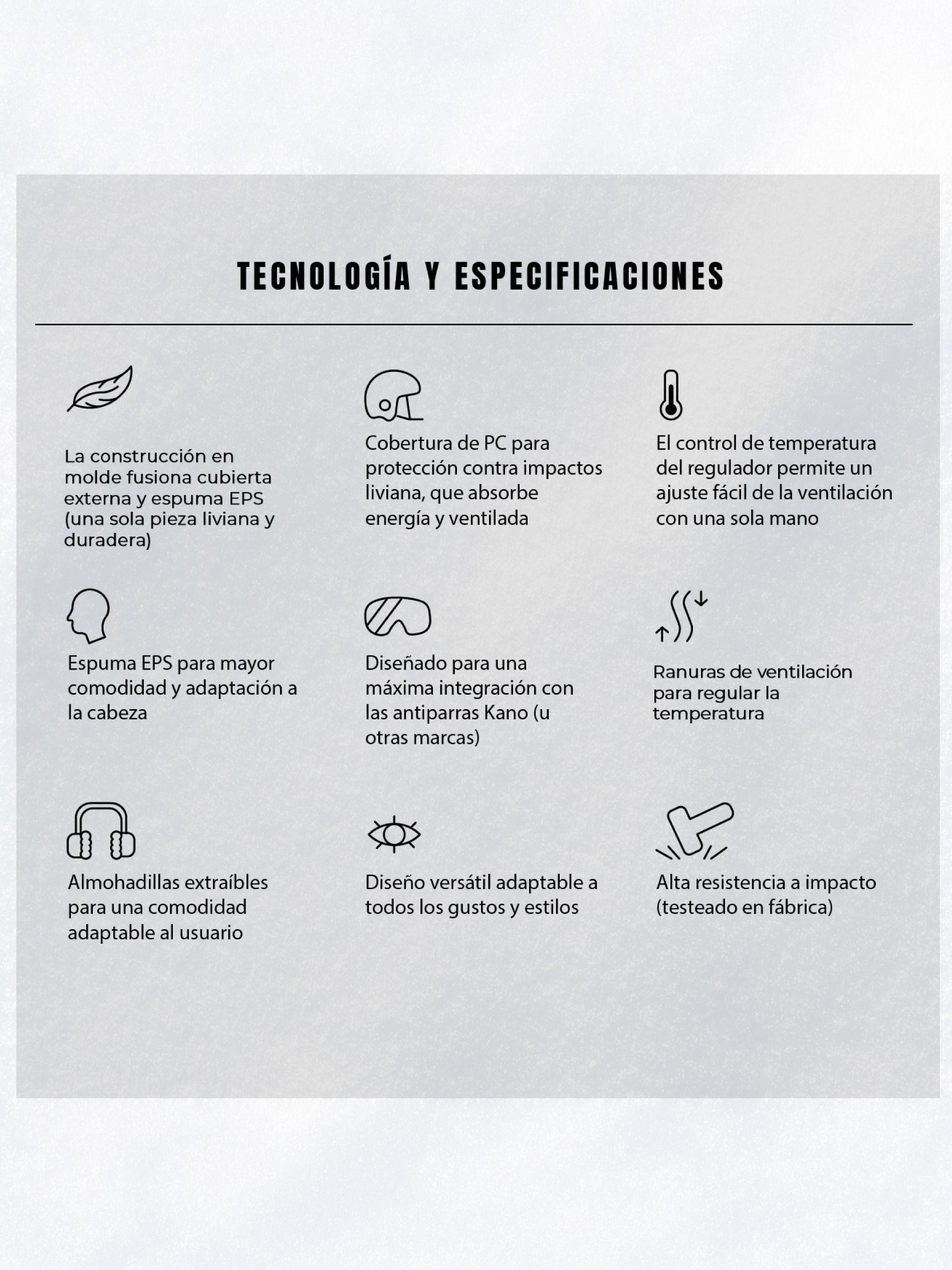 Casco Ski Snowboard de Nieve Kano VANGUARD Ajustable-6