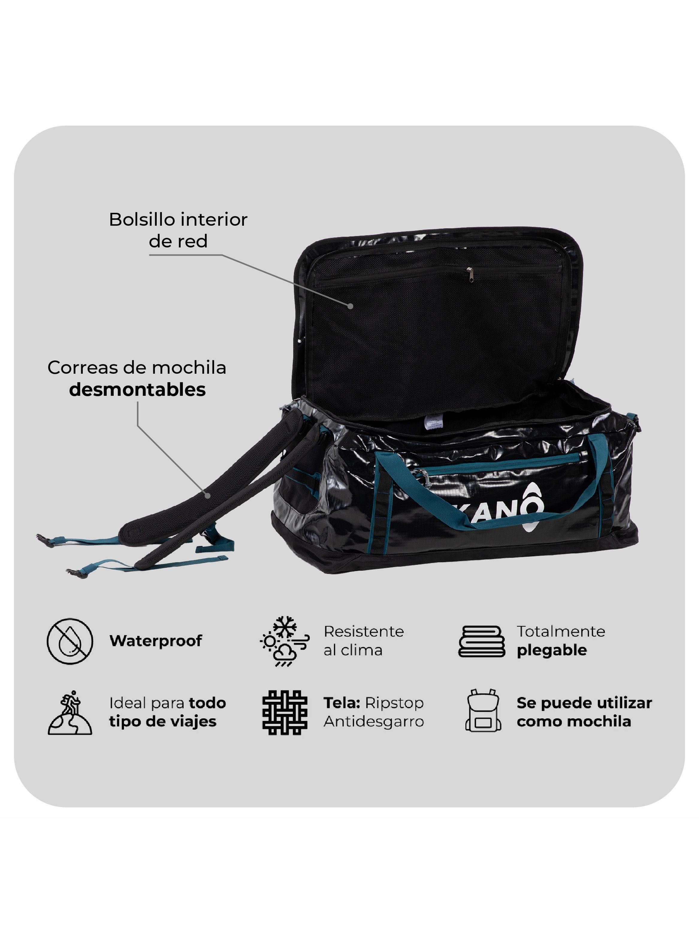 Bolso Mochila Impermeable Negro Kano Outdoor 80L Plegable-3