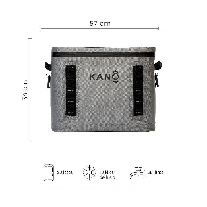 Cooler Conservadora Bandolera Gris Iver 20L Kano-1