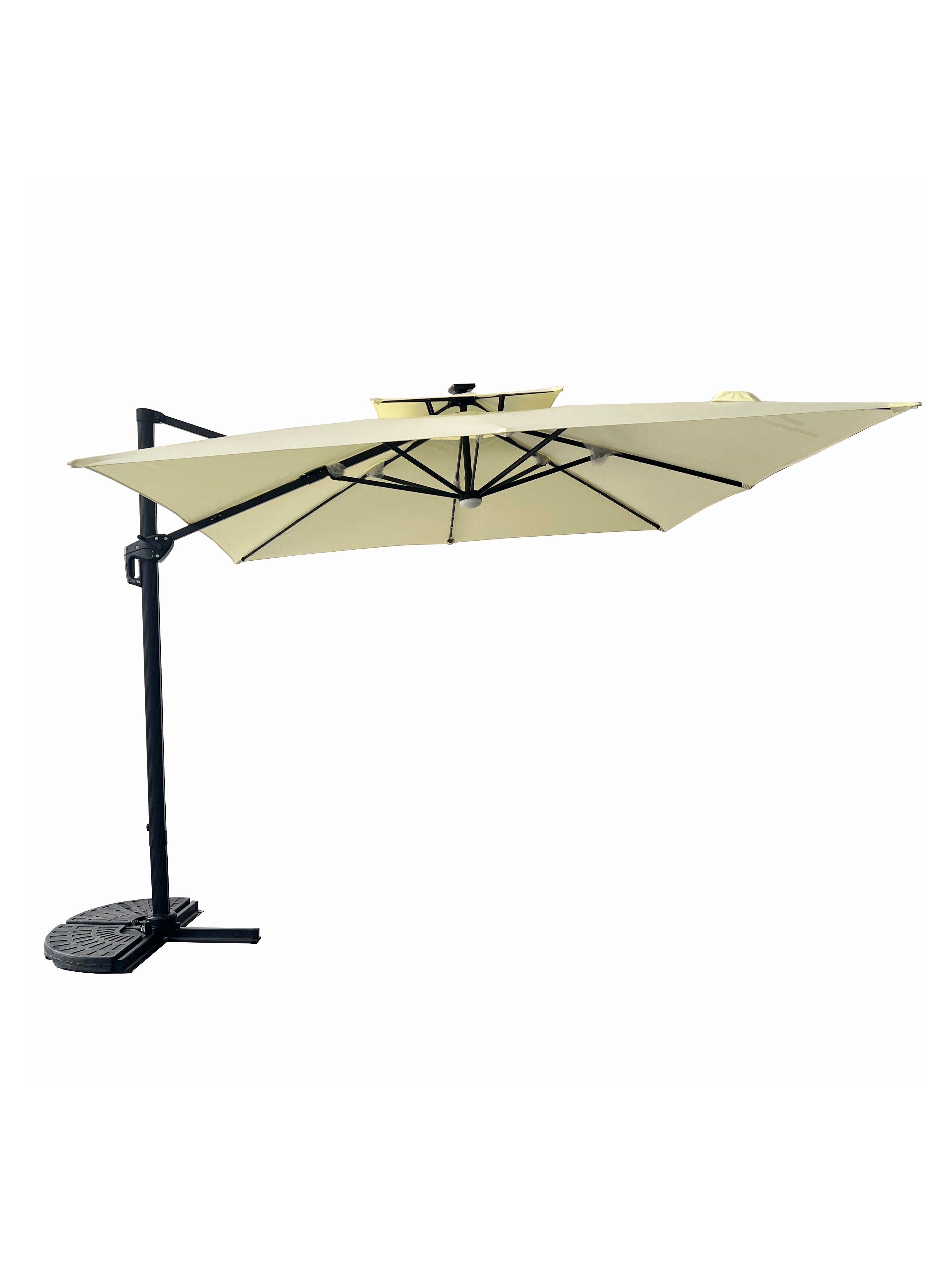 Quitasol Reforzado con Base Relan Bright Night Luces 300cm-0