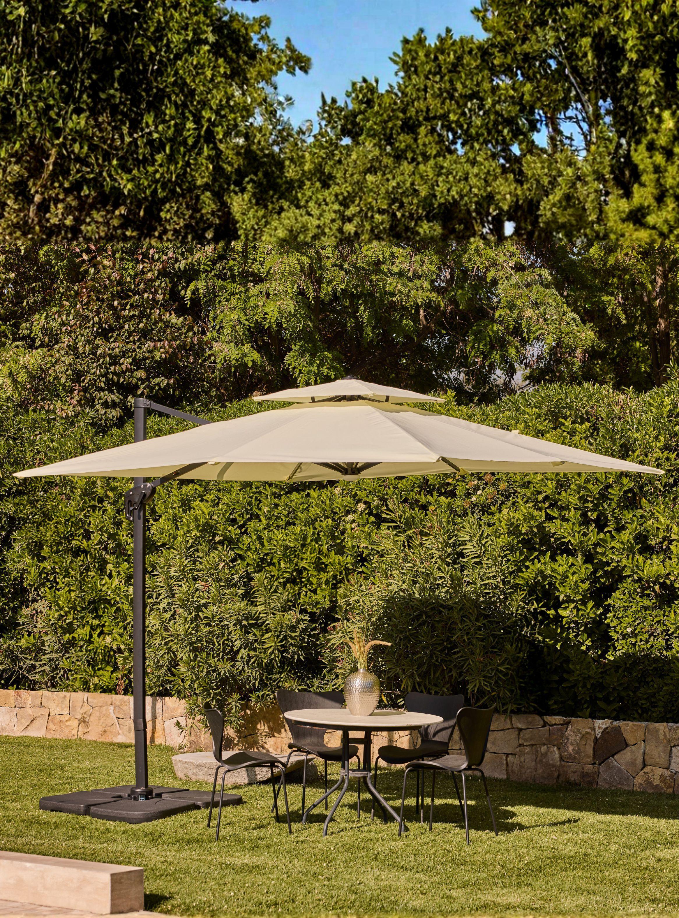 Quitasol Reforzado con Base Relan Bright Night Luces 300cm-2