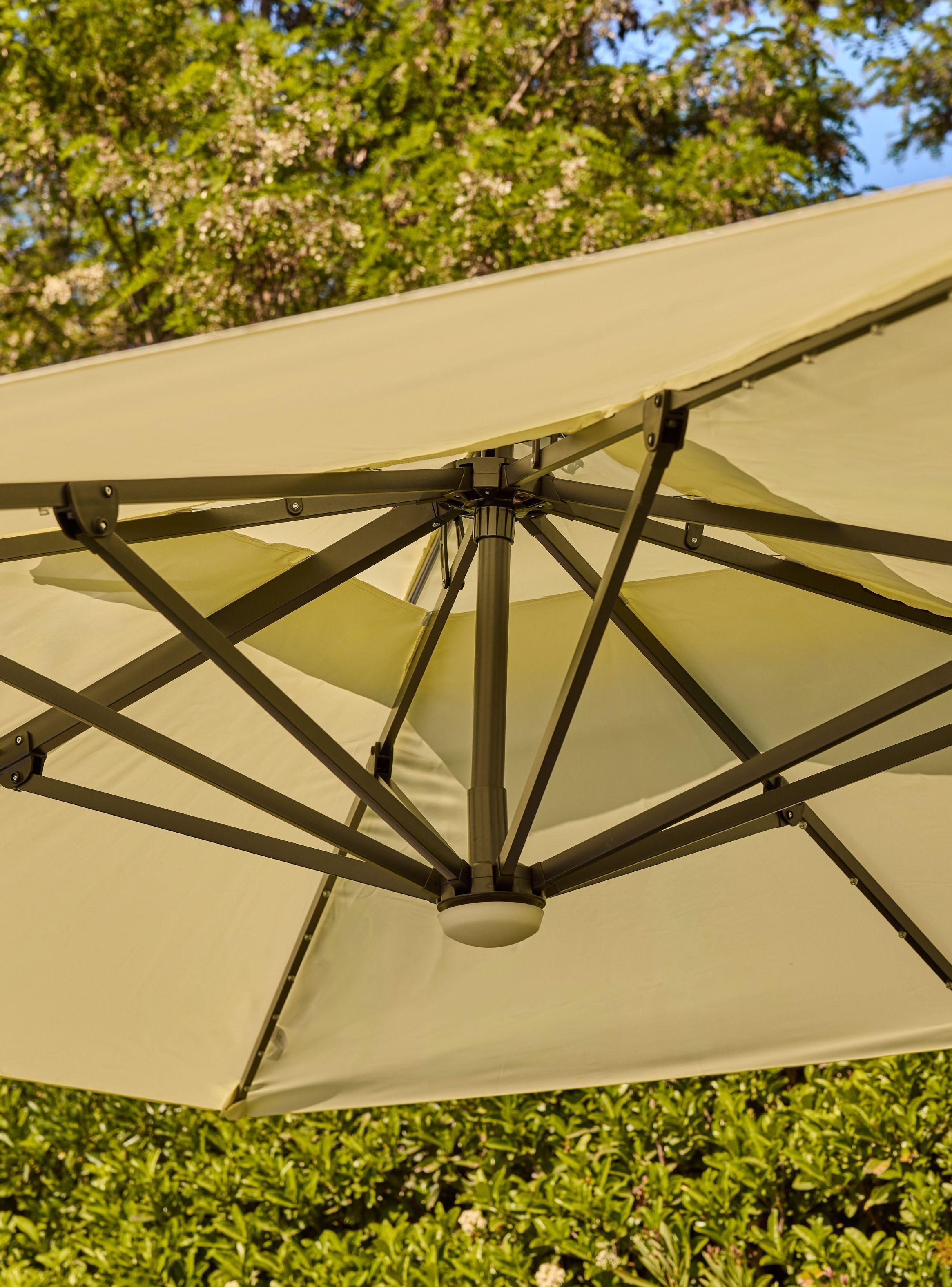 Quitasol Reforzado con Base Relan Bright Night Luces 300cm-7