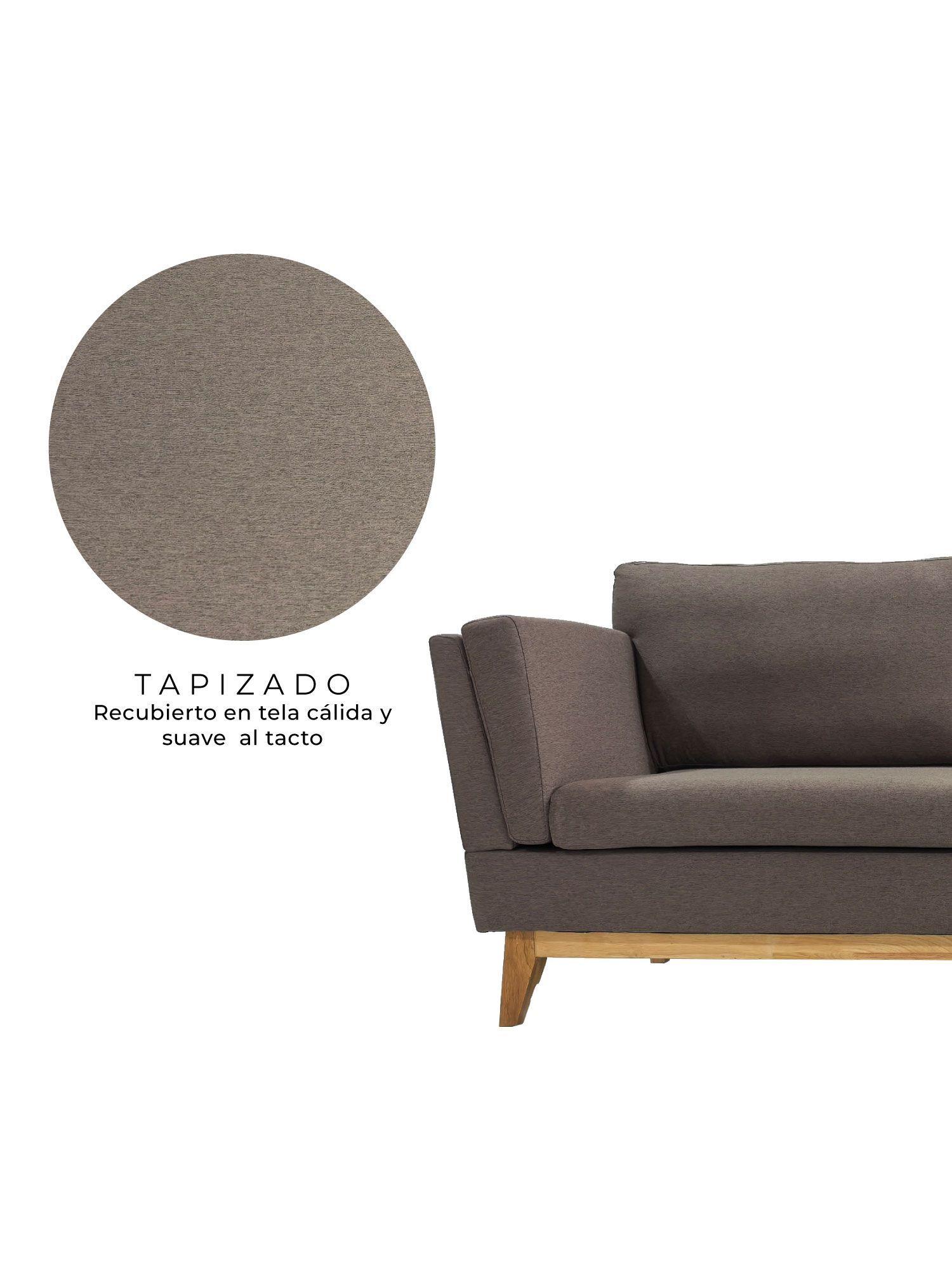 Sofá Seccional 3 Cuerpos Relan Albano Sillon en L Café-5