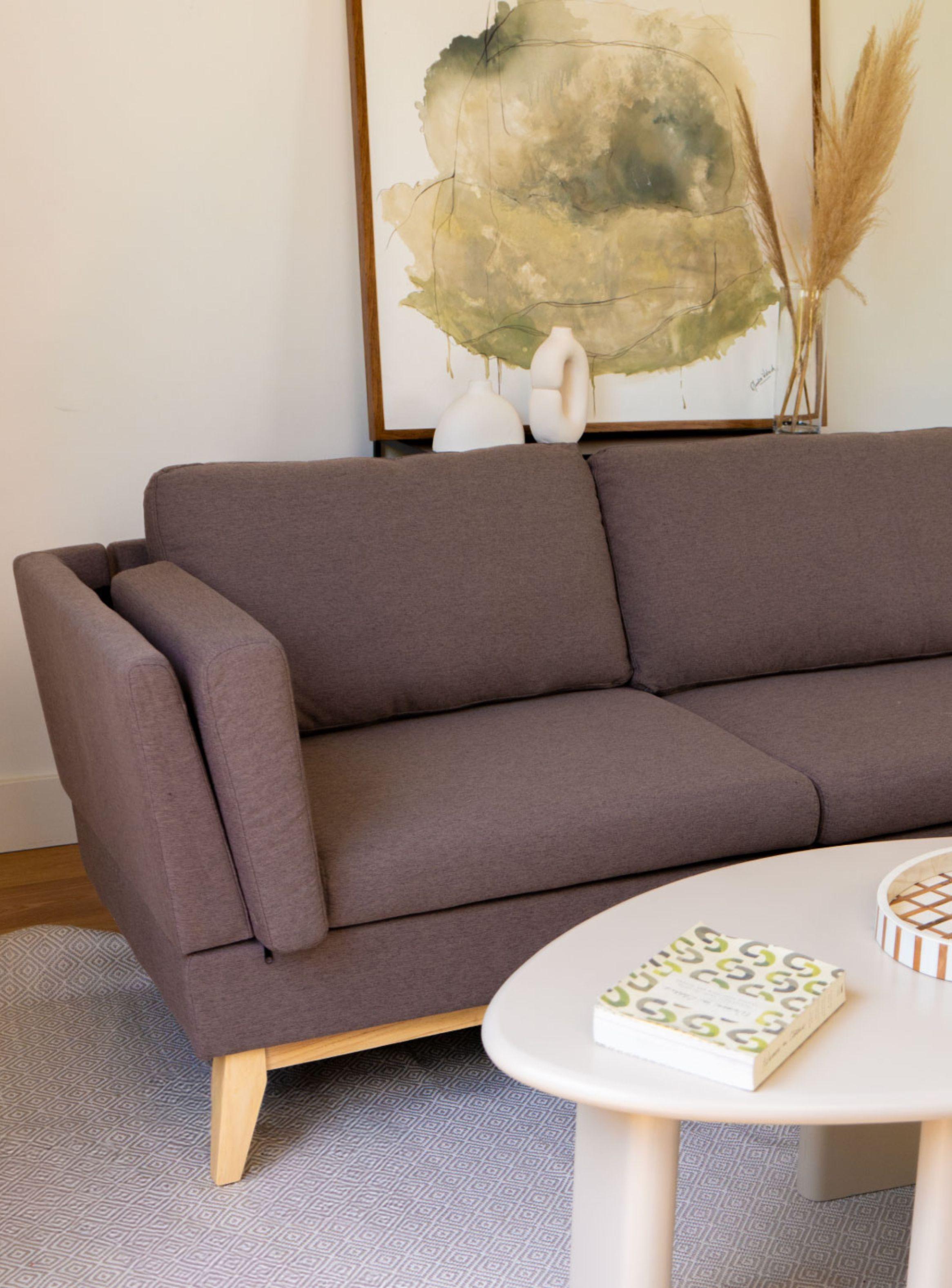 Sofá Seccional 3 Cuerpos Relan Albano Sillon en L Café-3