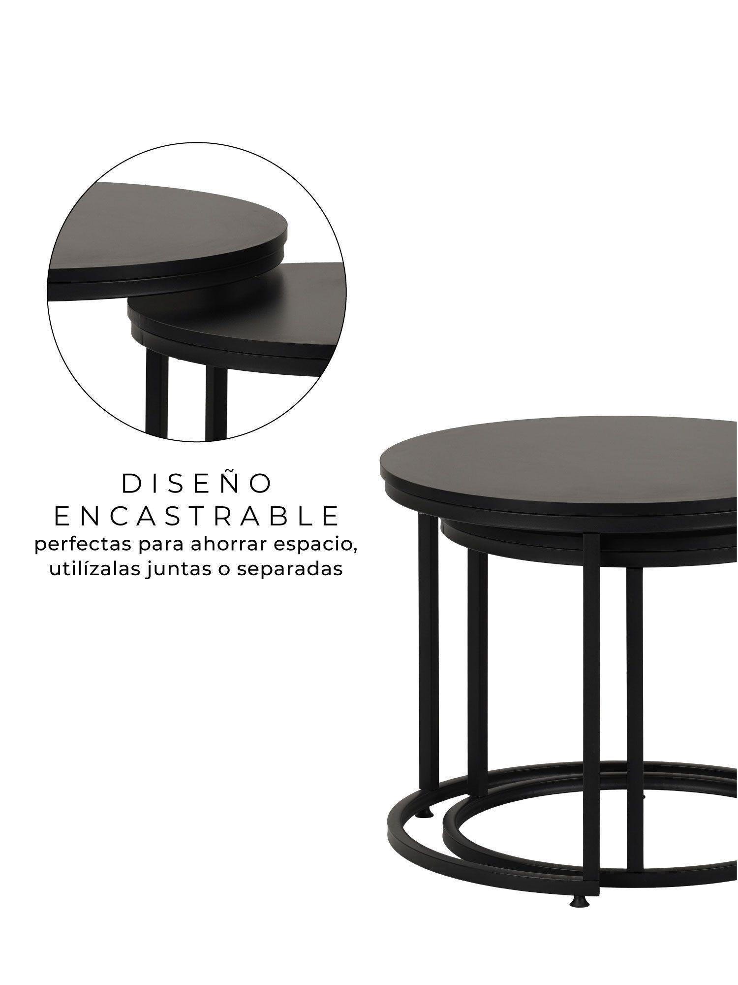 Set 2 Mesas de Centro Core Relan Redondas Encastrables-2