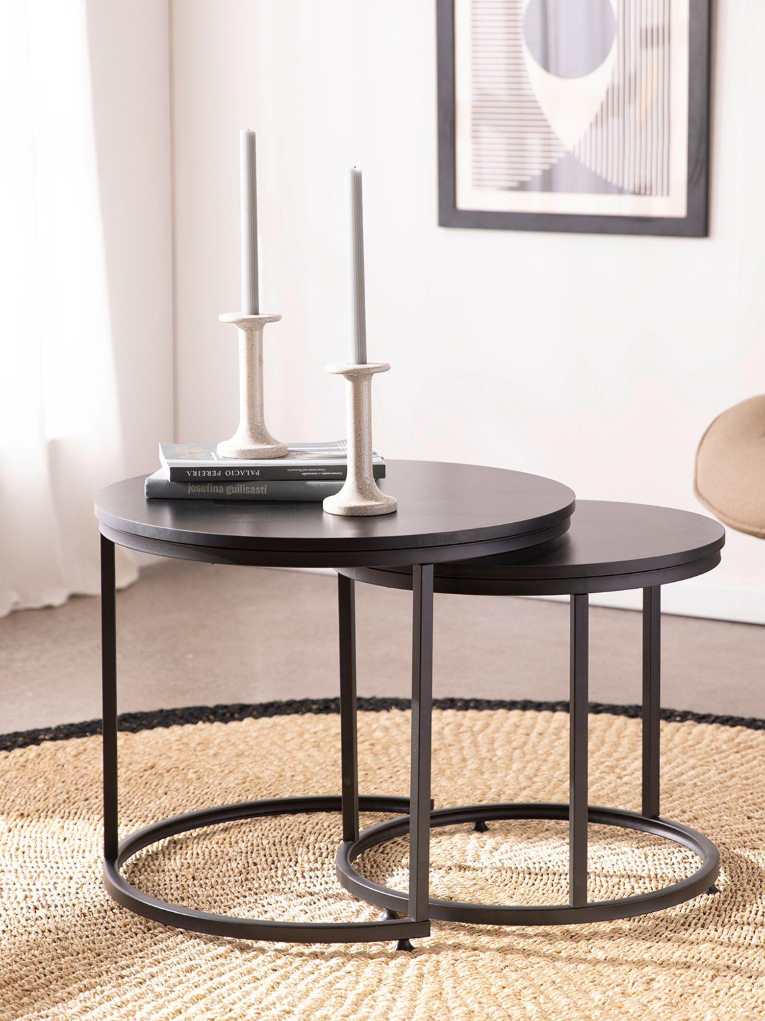 Set 2 Mesas de Centro Core Relan Redondas Encastrables-6