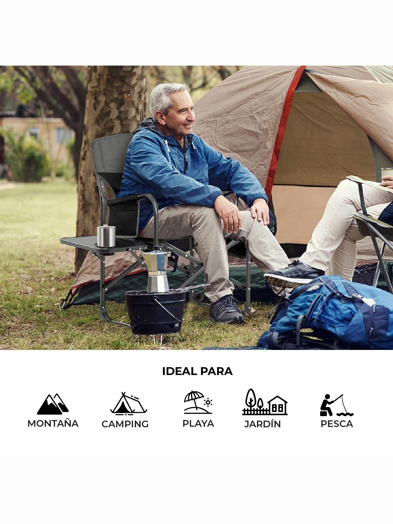 Silla de Camping Plegable Kano Puclaro con Mesa y Bolsillos-4