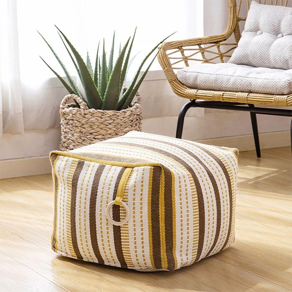 Pouf / Puff Cubo Líneas Tejido 40 x 40 cm Relan-4