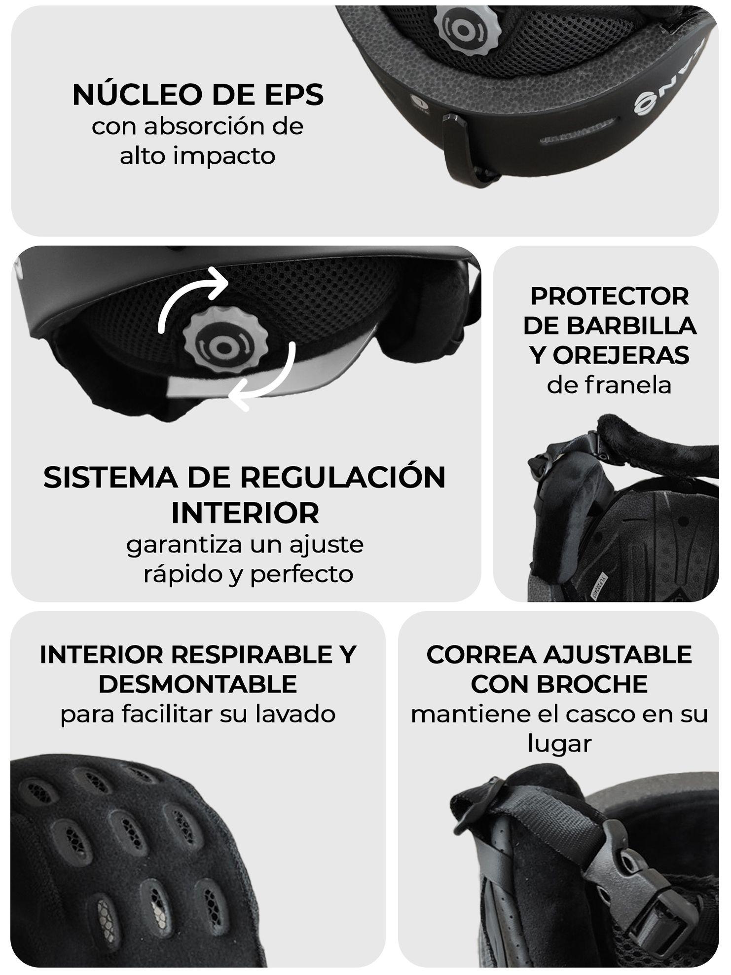 Casco De Ski y Snowboard Kano Artic 99 Negro Ajustable-3