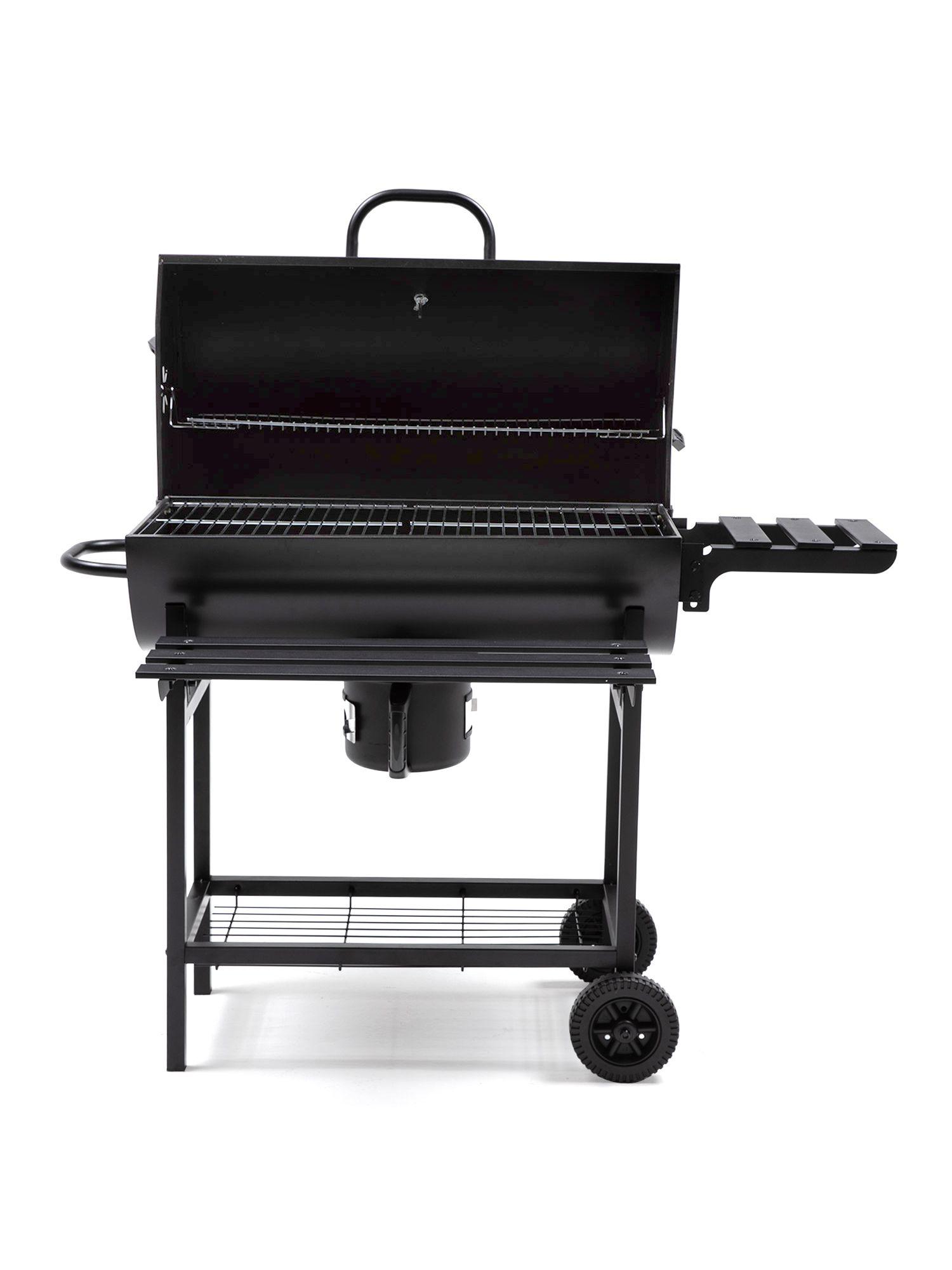 Parrilla Tambor a Carbón Relan BBQ Black con Tapa y Ruedas-5