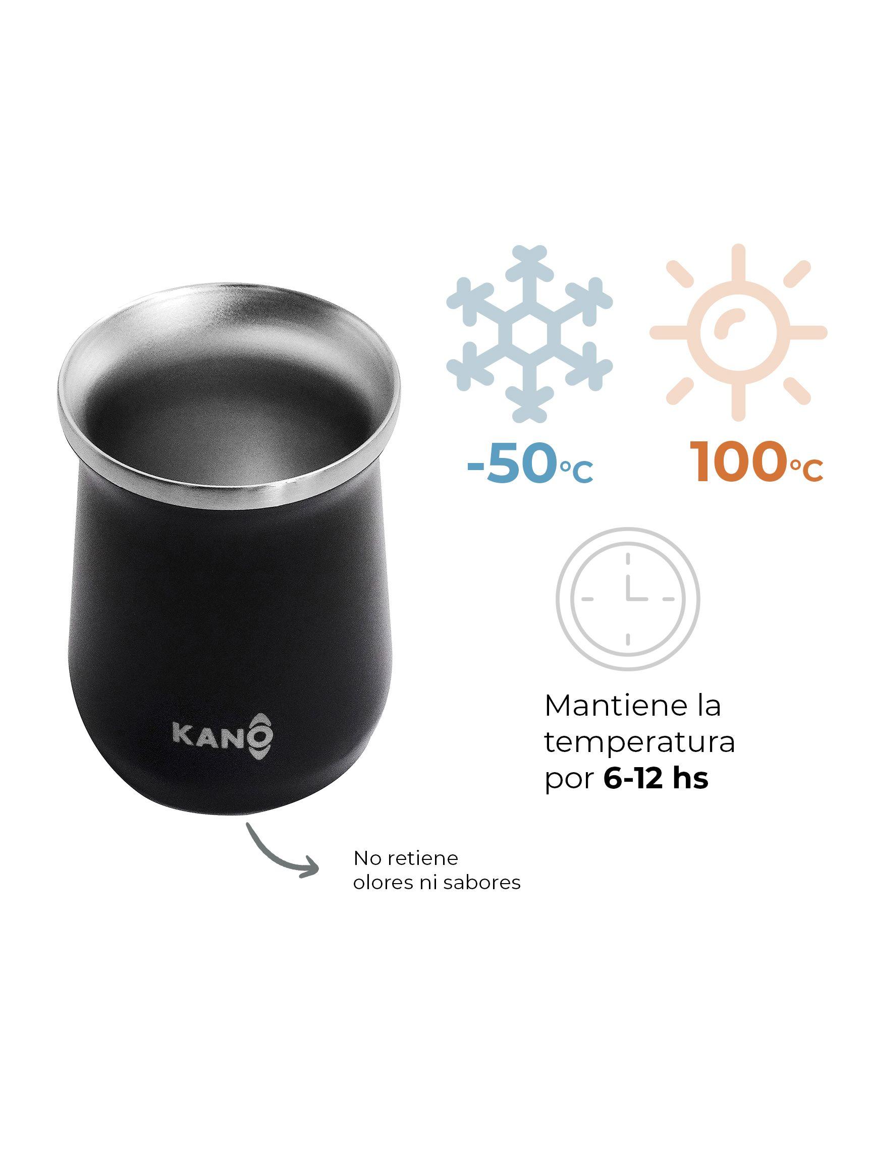 Mate de Acero Inoxidable Kano Matera Térmica 230ml Insulado-3