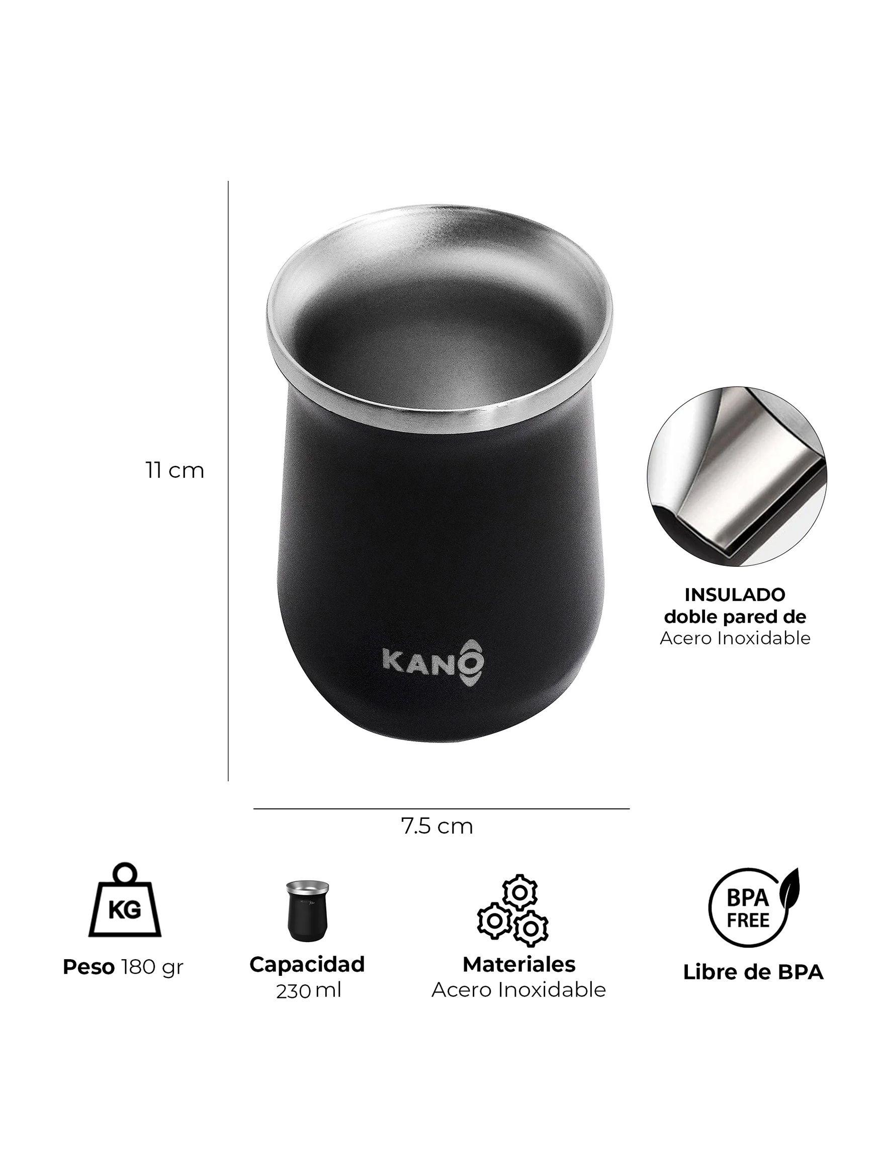 Mate de Acero Inoxidable Kano Matera Térmica 230ml Insulado-2