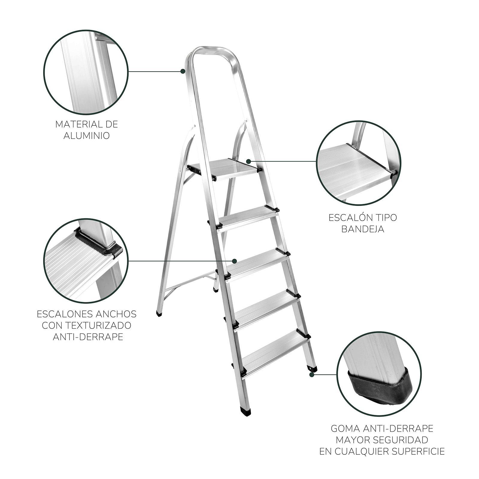 Escalera Plegable Relan de Aluminio 5 Peldaños-1