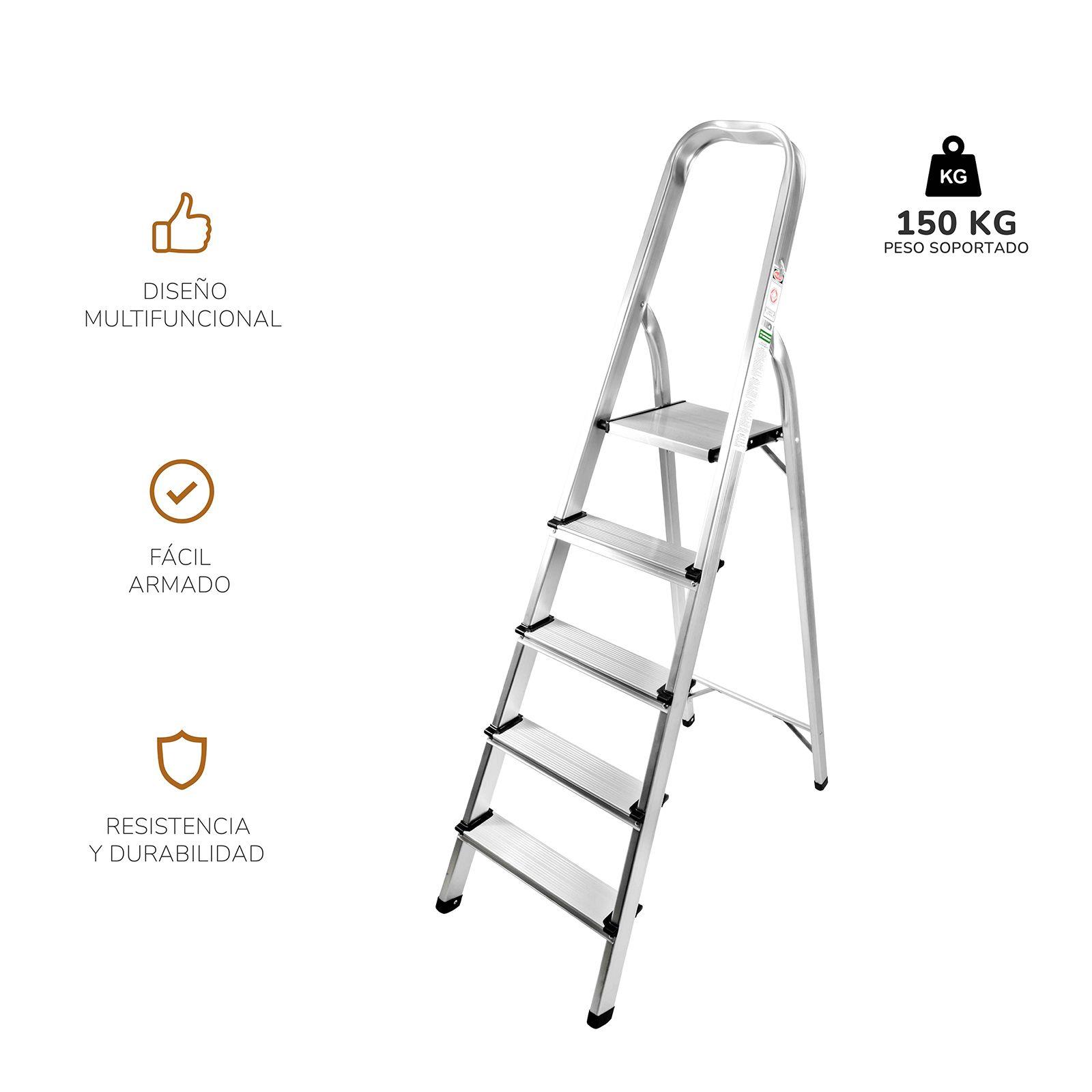 Escalera Plegable Relan de Aluminio 5 Peldaños-6