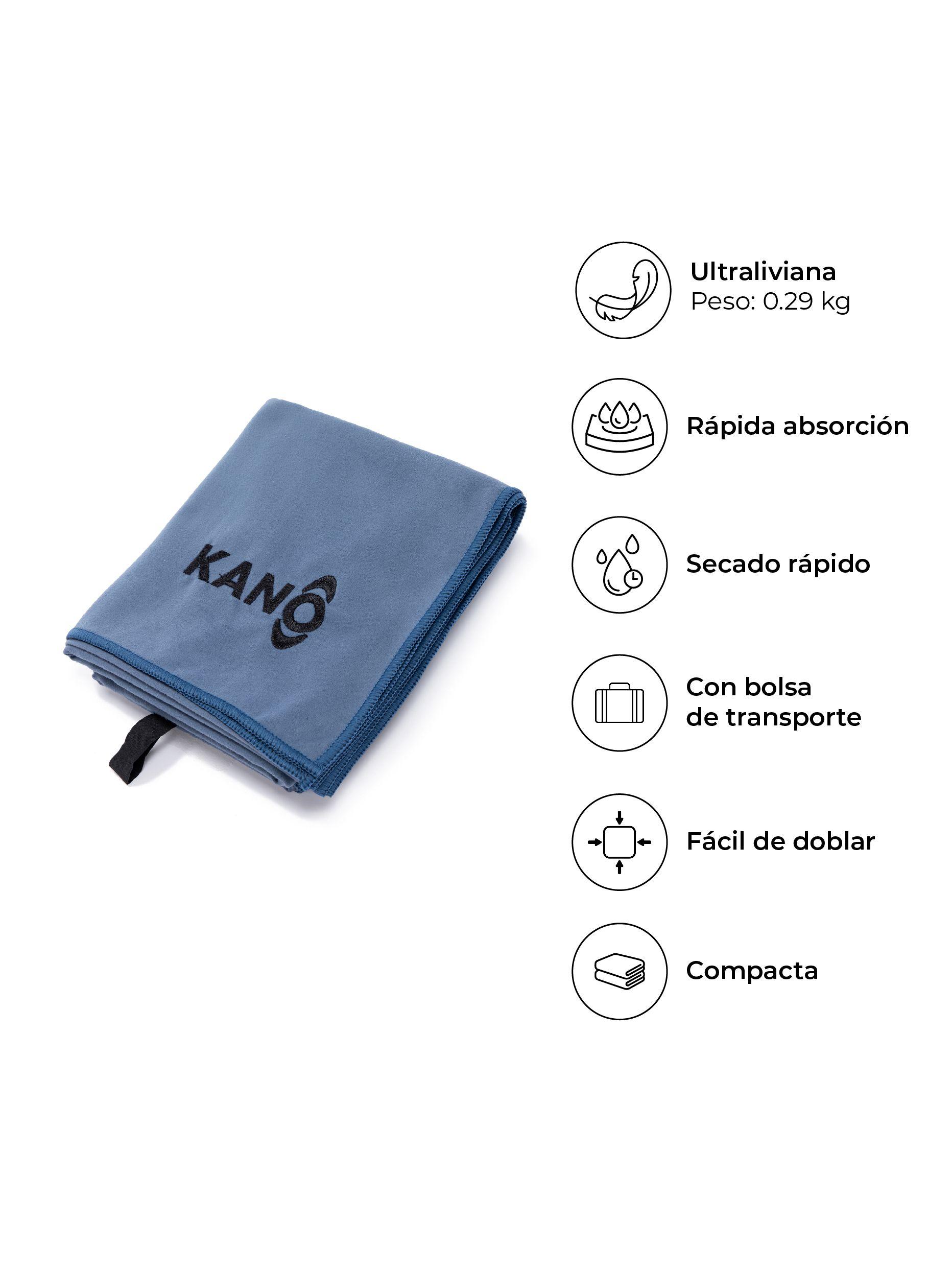Toalla de Microfibra Kano Gris Azulado Secado Rápido-2